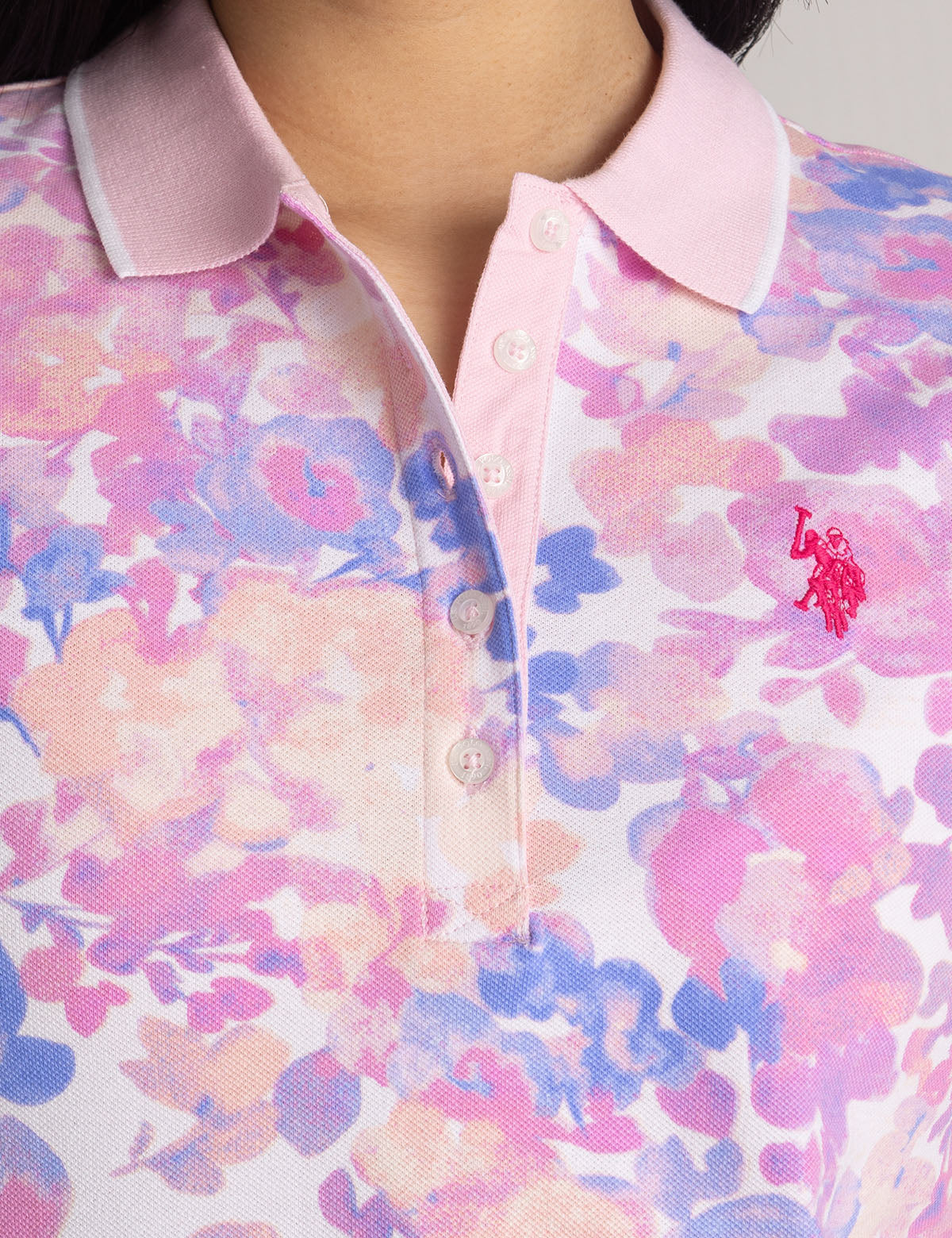 WATER FLORAL PRINTED POLO DRESS - Image 8