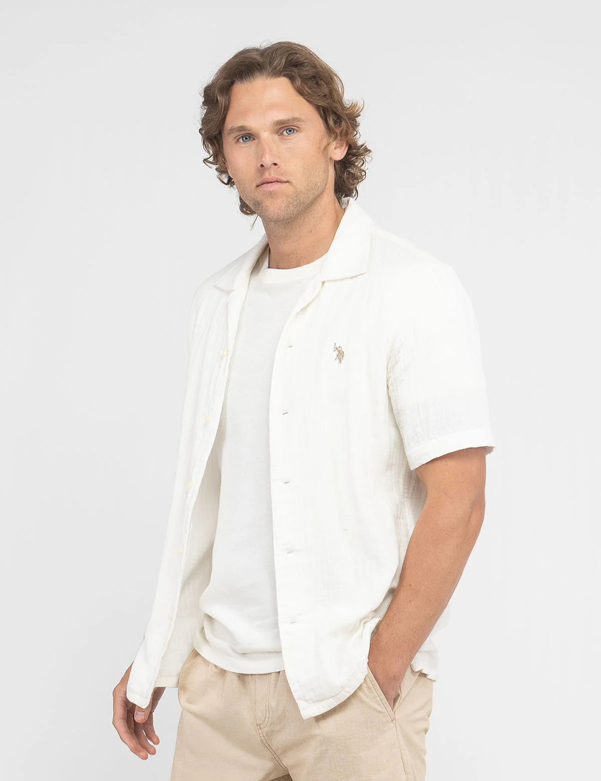 WHITE LABEL DOUBLE GAUZE CAMP SHIRT - Image 5
