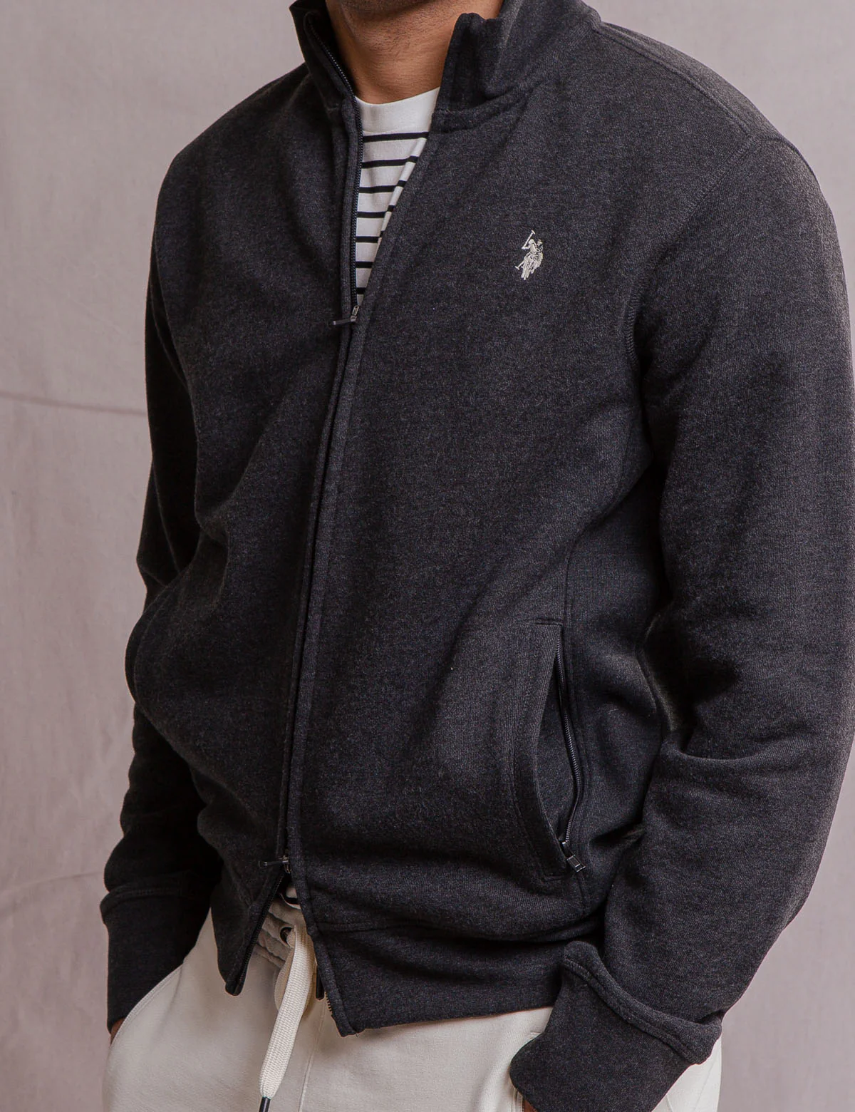 WHITE LABEL FRENCH TERRY TRACK JACKET - Image 12