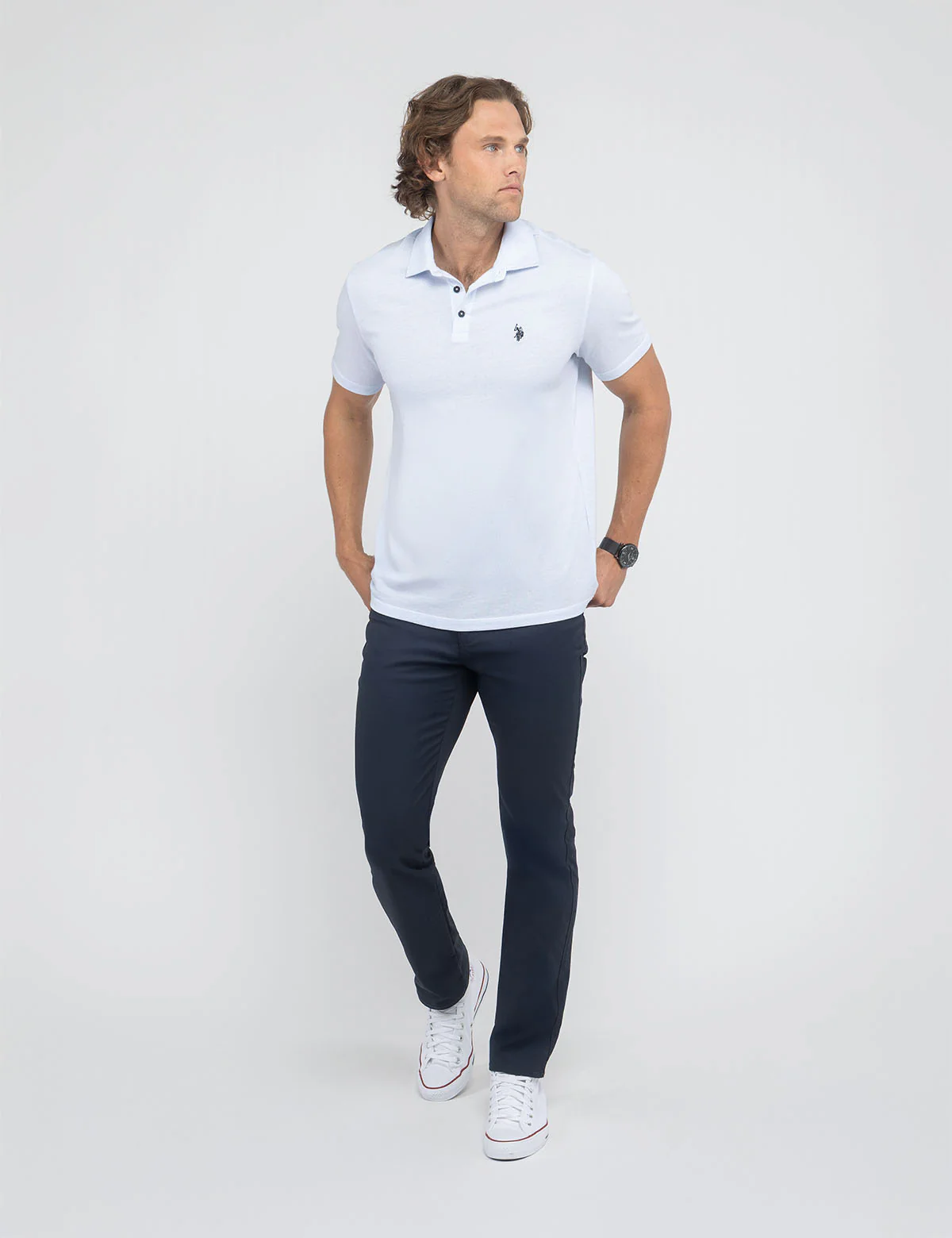 WHITE LABEL JACQUARD POLO SHIRT - Image 3