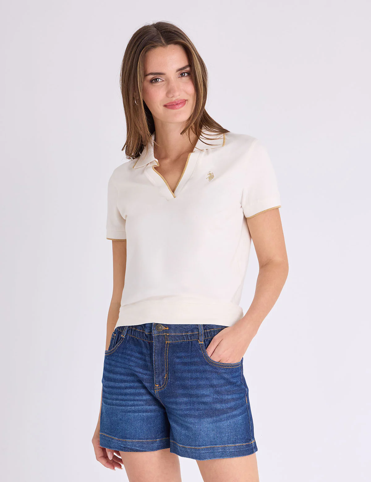 WHITE LABEL SATEEN PIPE SPLIT NECK POLO SHIRT - Image 2
