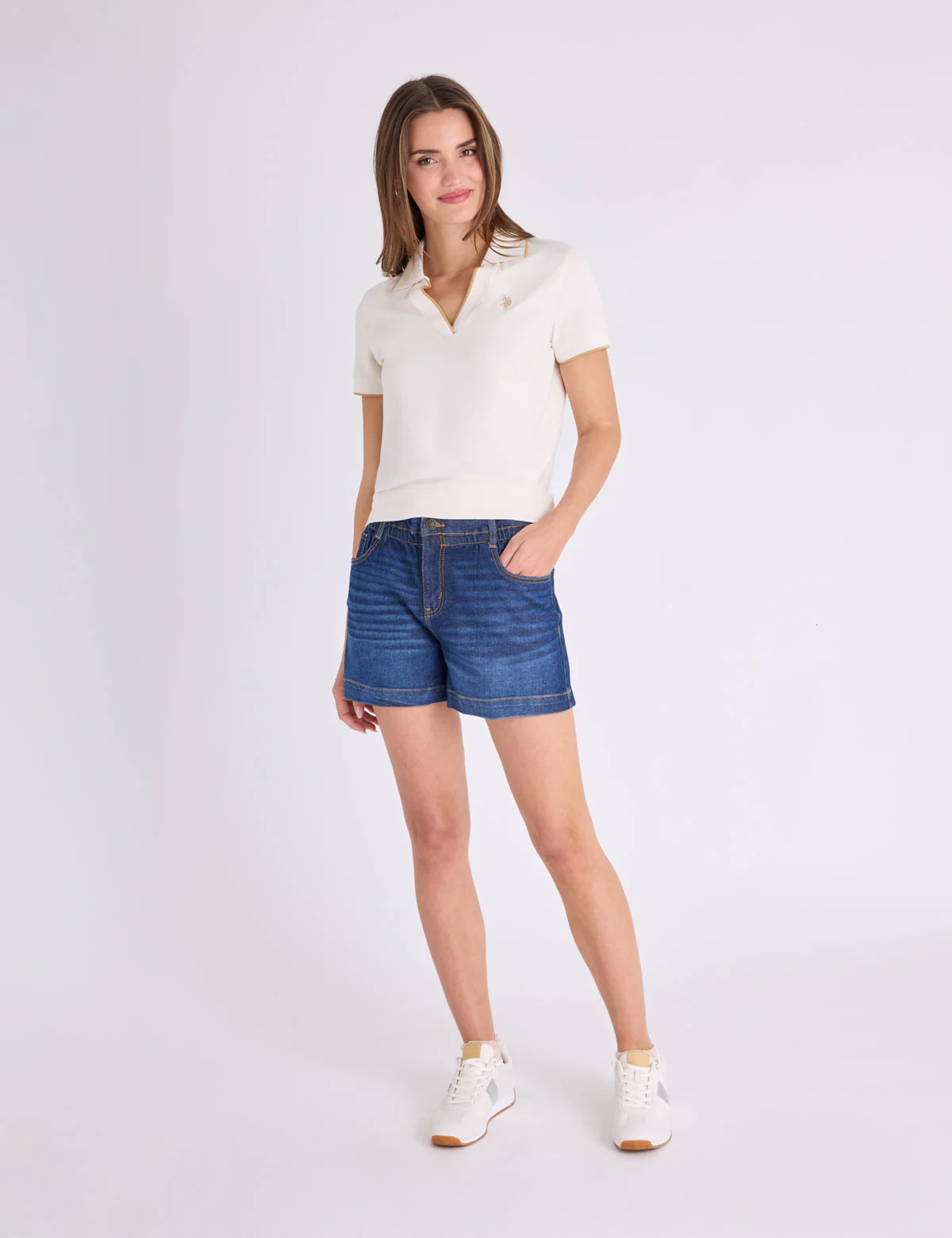 WHITE LABEL SATEEN PIPE SPLIT NECK POLO SHIRT - Image 5