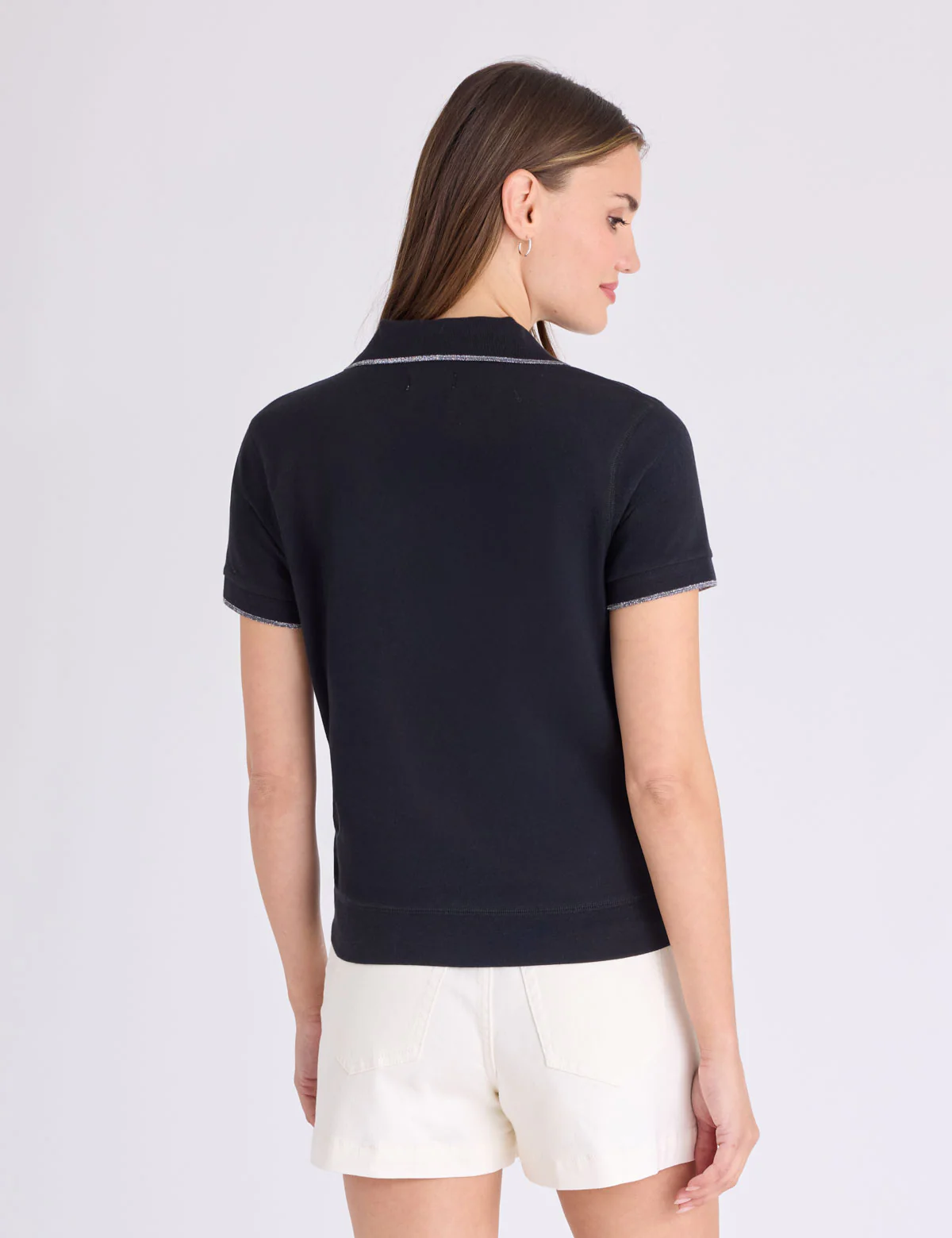WHITE LABEL SATEEN PIPE SPLIT NECK POLO SHIRT - Image 9