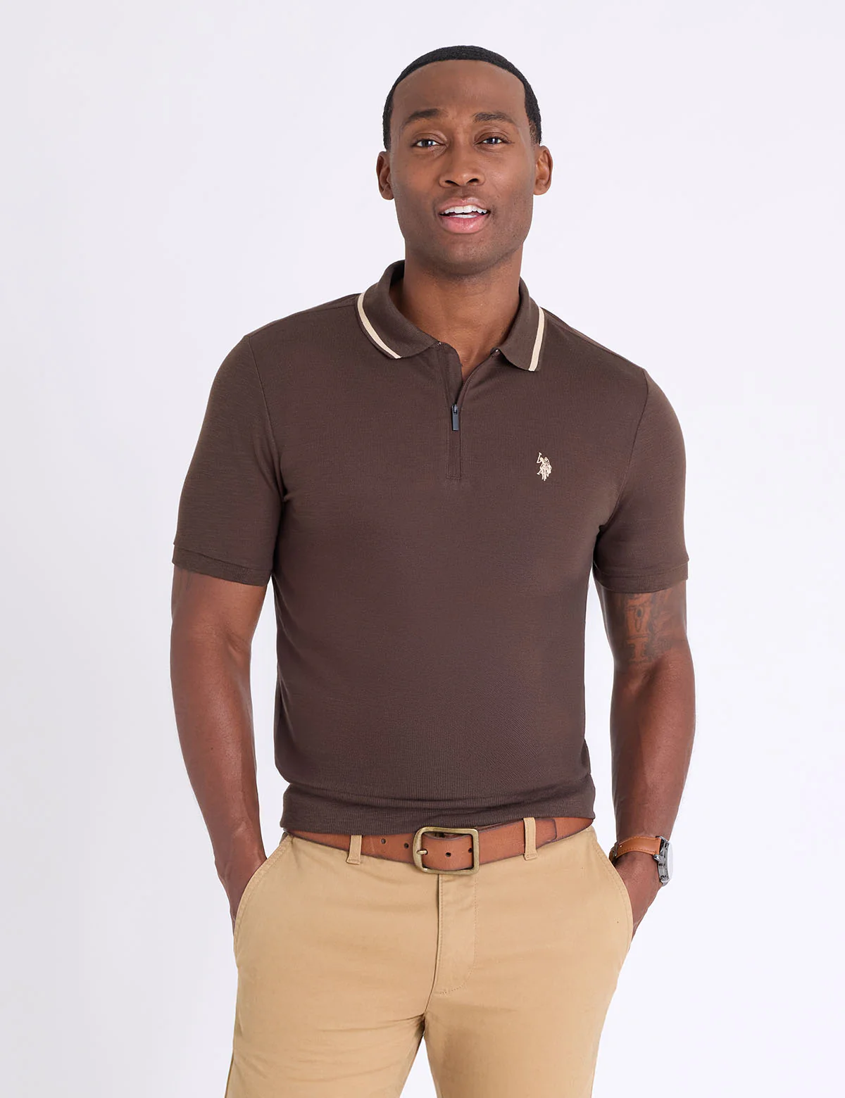 WHITE LABEL SLUB PIQUE POLO SHIRT WITH RIB WAIST - Image 10