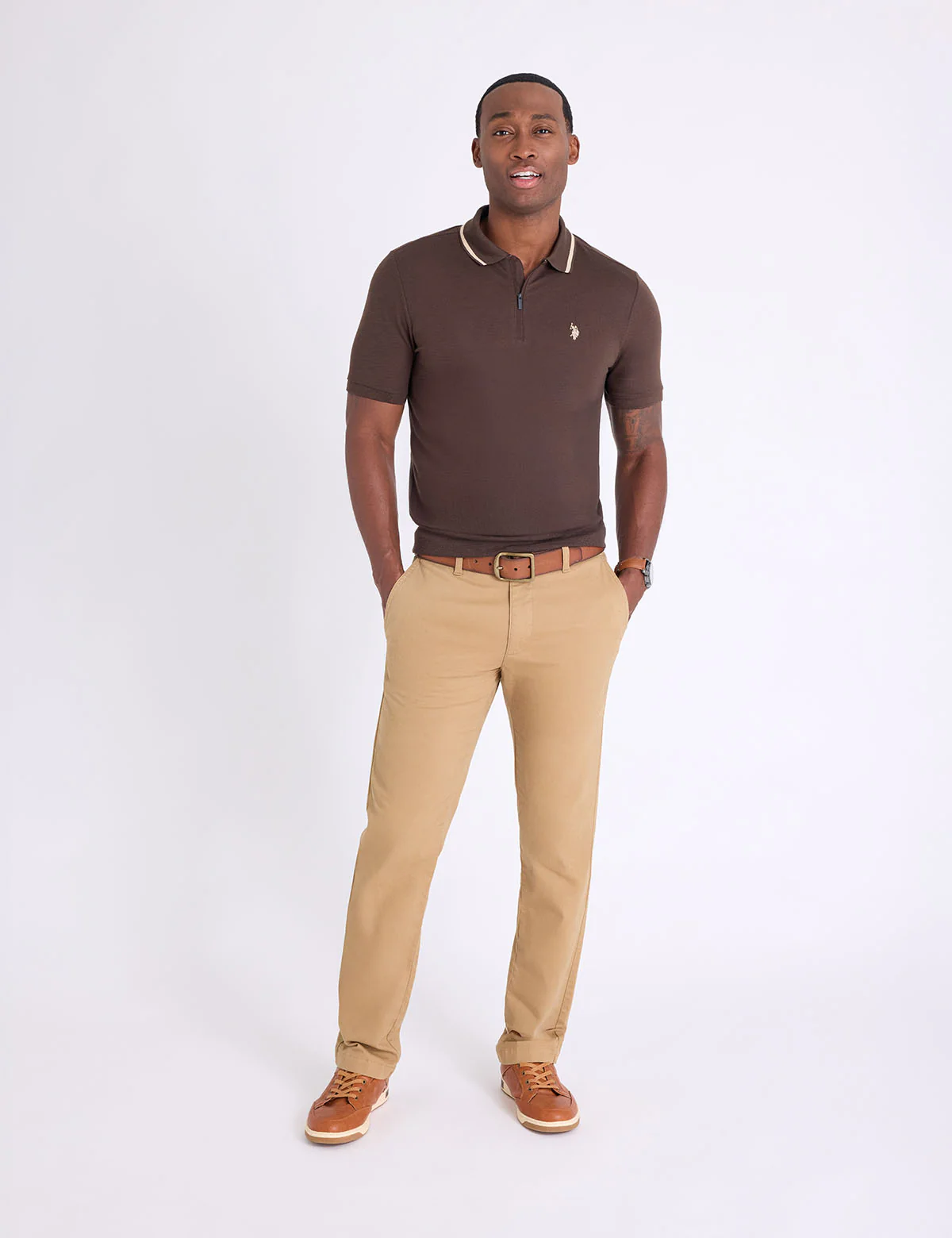 WHITE LABEL SLUB PIQUE POLO SHIRT WITH RIB WAIST - Image 12