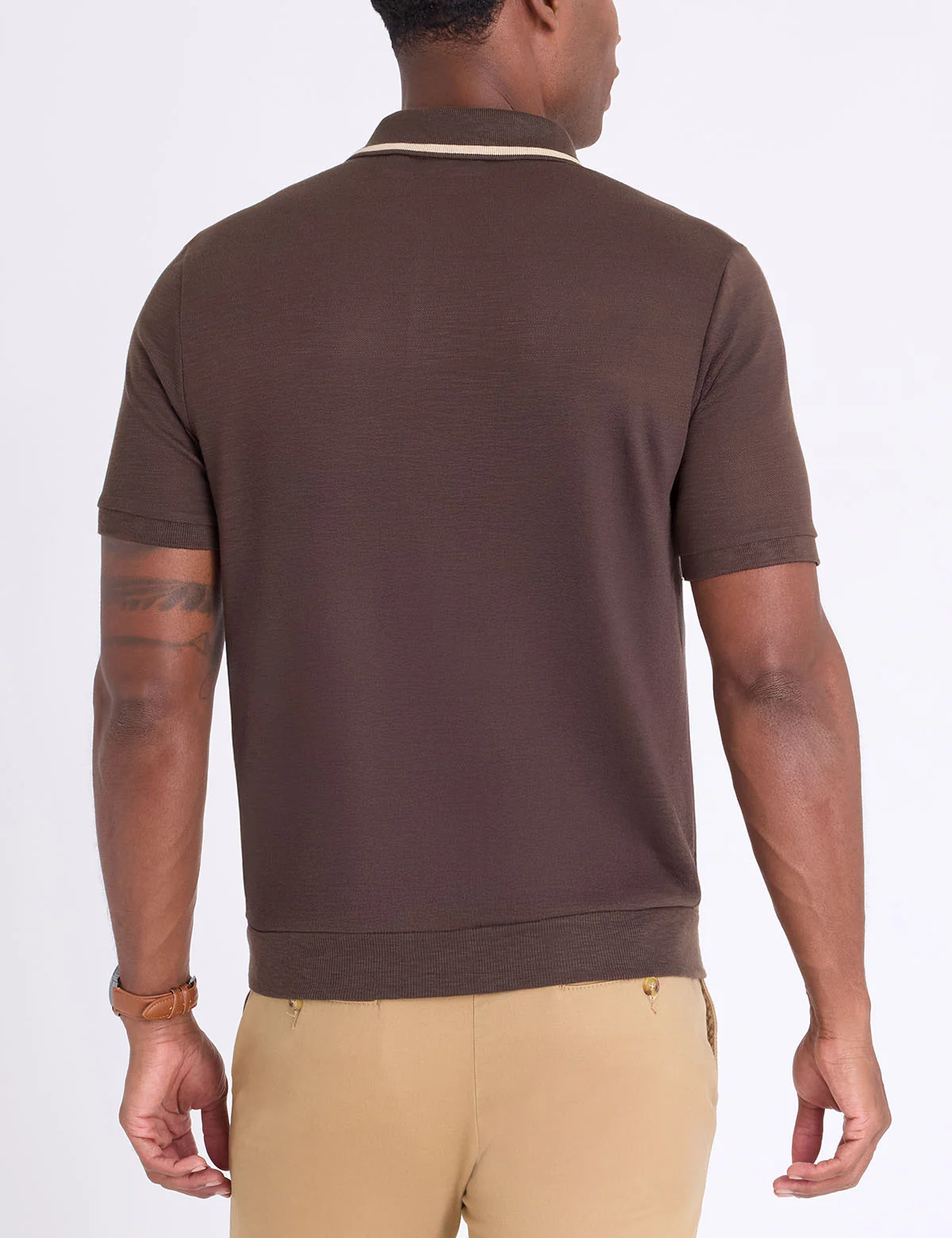 WHITE LABEL SLUB PIQUE POLO SHIRT WITH RIB WAIST - Image 14