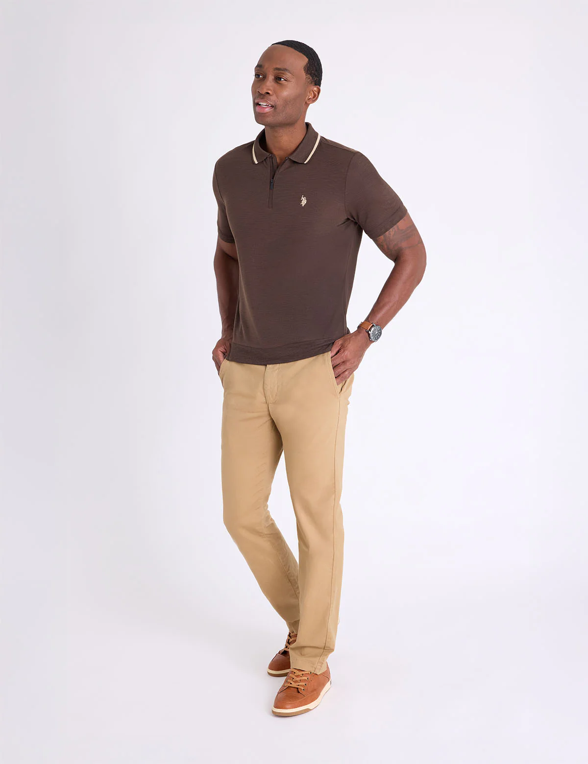 WHITE LABEL SLUB PIQUE POLO SHIRT WITH RIB WAIST - Image 15