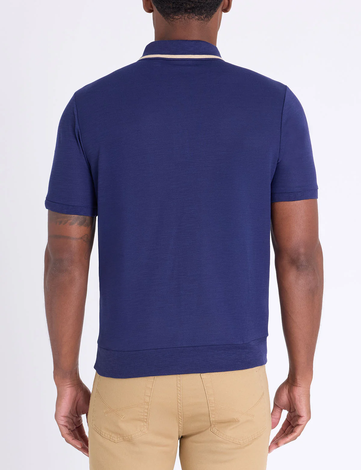 WHITE LABEL SLUB PIQUE POLO SHIRT WITH RIB WAIST - Image 4