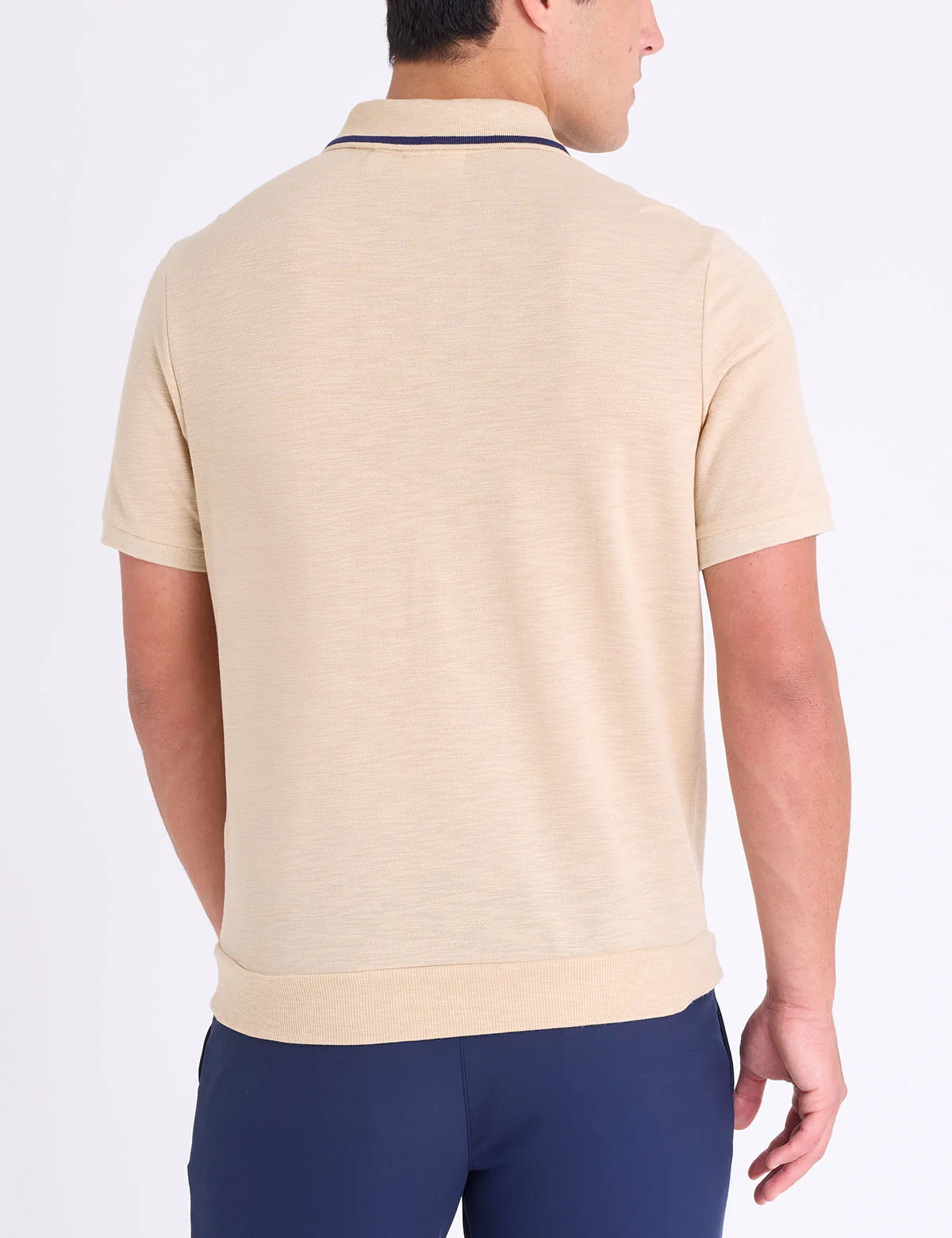 WHITE LABEL SLUB PIQUE POLO SHIRT WITH RIB WAIST - Image 9