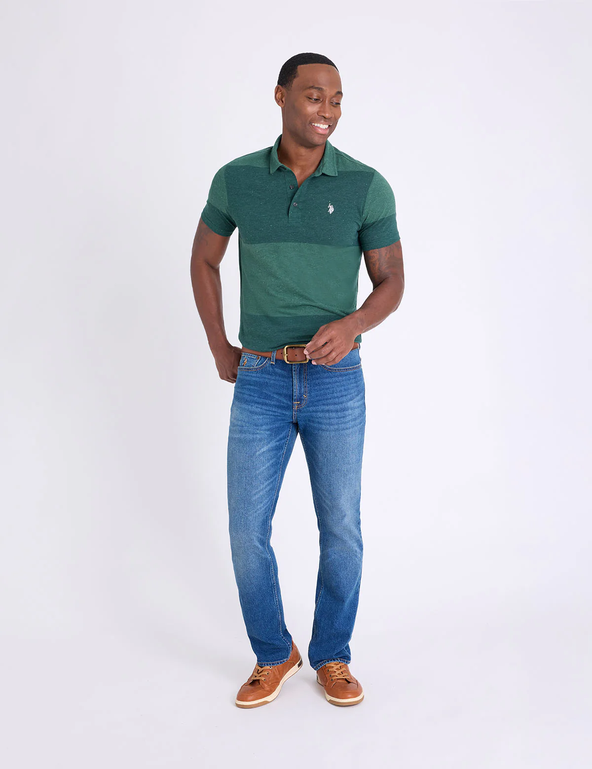 WHITE LABEL YARN DYE STRIPE JERSEY POLO SHIRT - Image 3