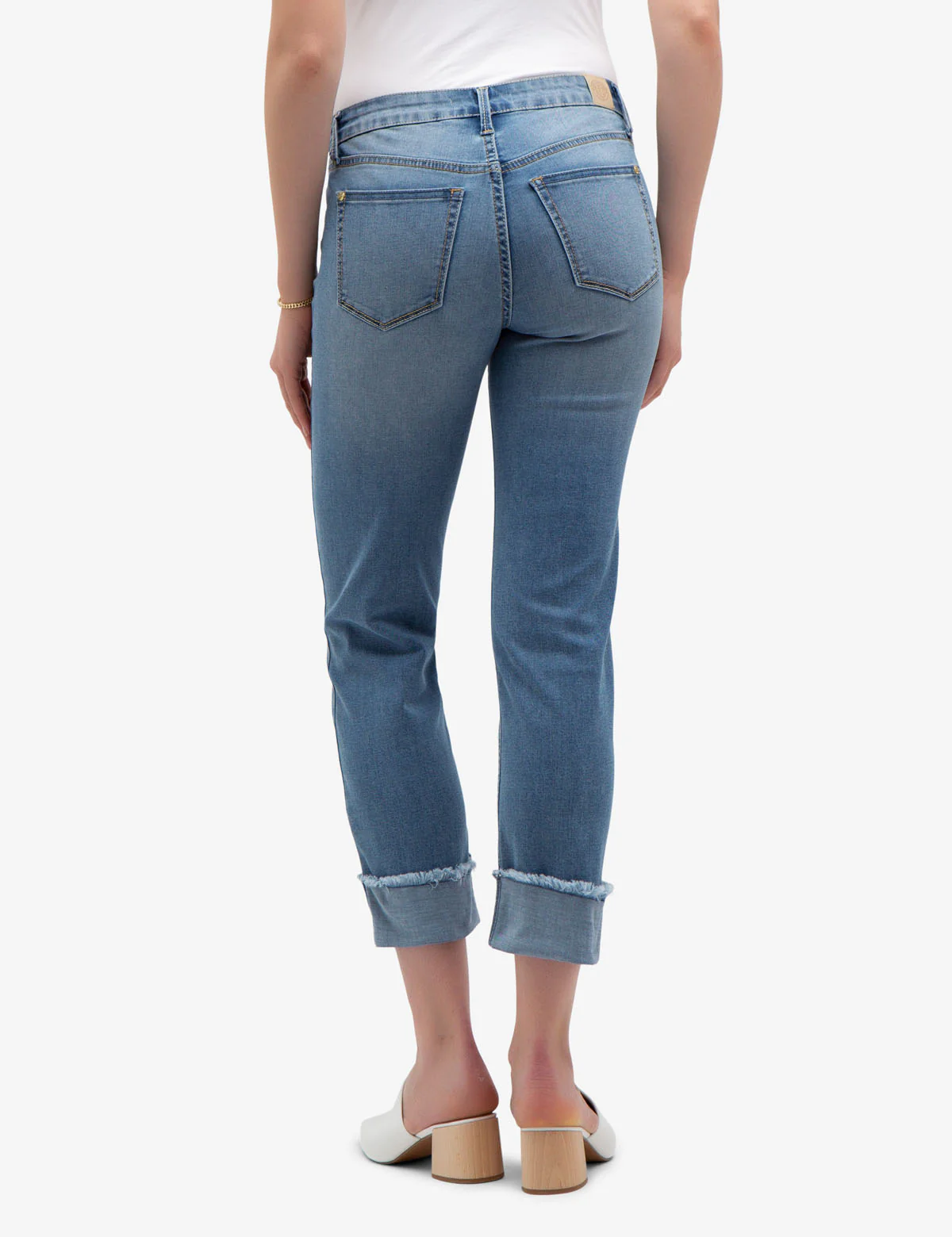REPREVE® MID RISE RELAXED WIDE CUFF JEANS WITH CUFF DETAIL - Image 4