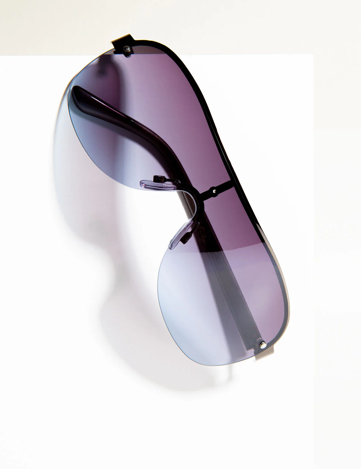 WIDE SHIELD METAL RIM SUNGLASSES - Image 4