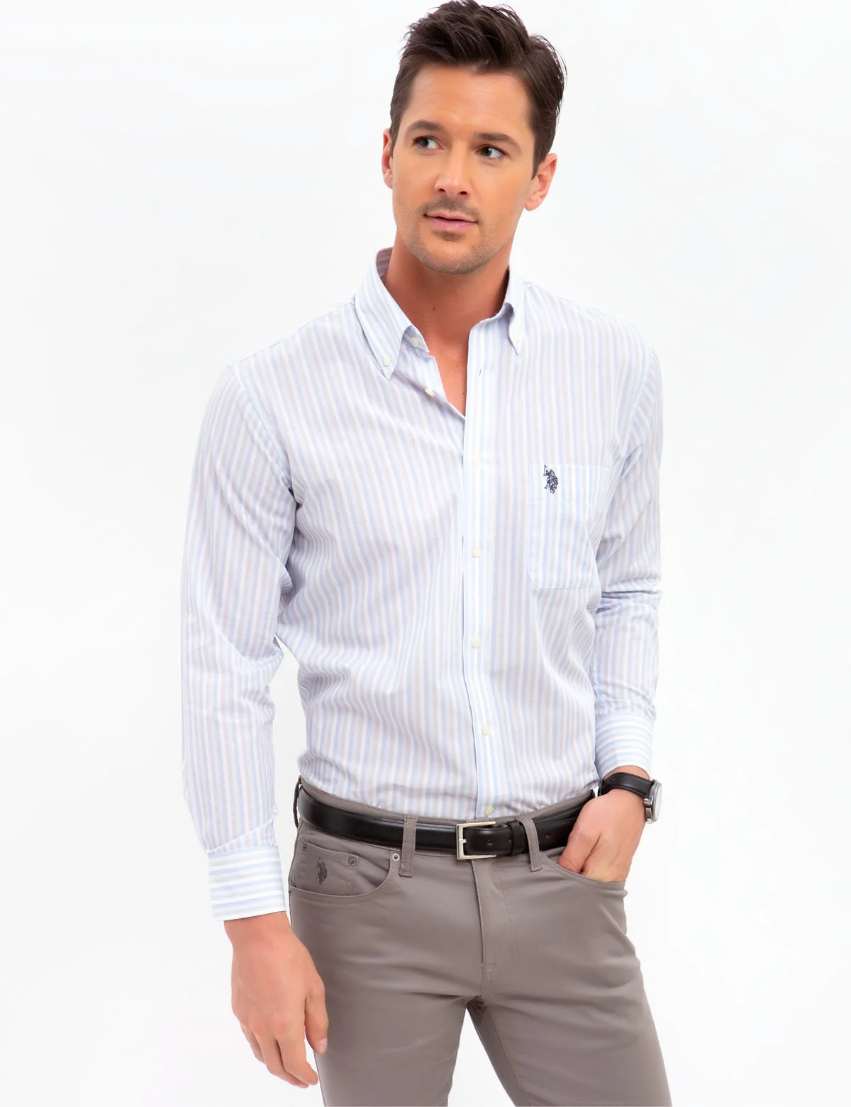 WIDE STRIPED DRESS SHIRT - Image 5