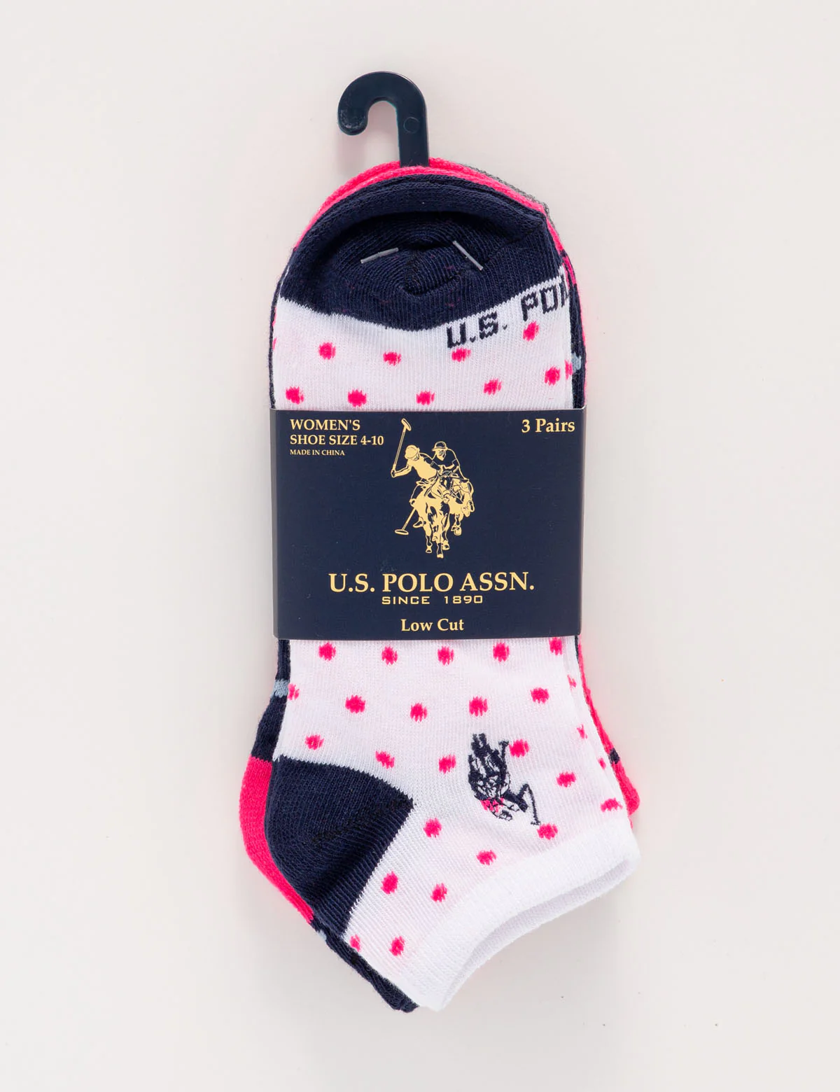 WOMENS 3PK DOT PRINT ASSORTED LOW CUT SOCKS - Image 2