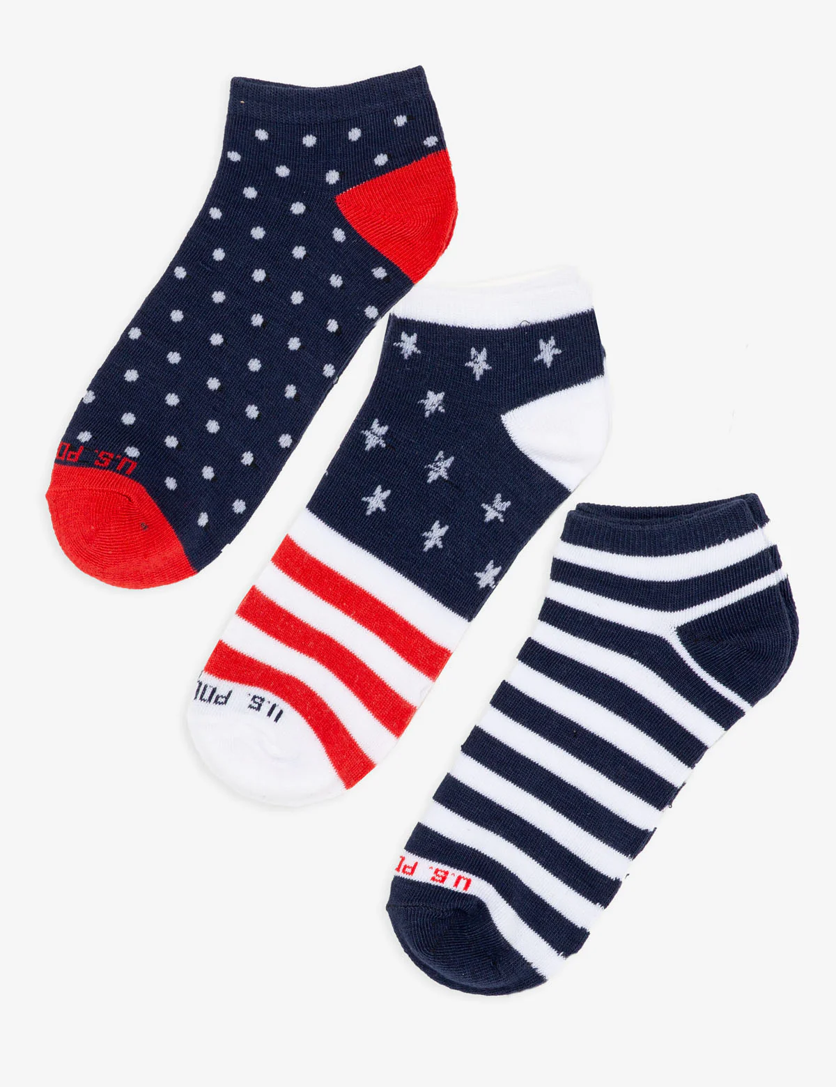 WOMENS 3PK STARS AND STRIPES LOW CUT SOCKS