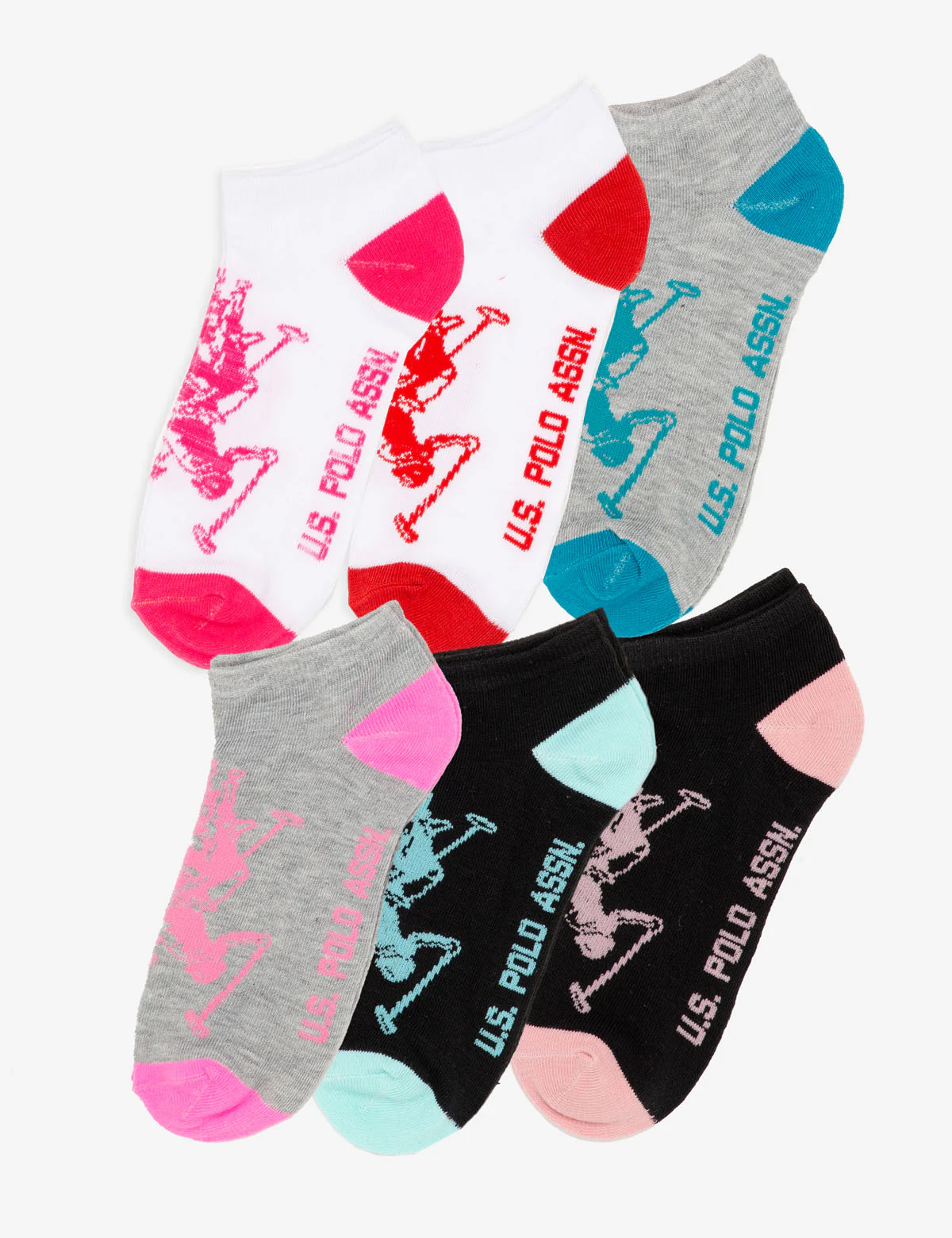 WOMENS 6PK ASSORTED BIG DHM LOW CUT SOCKS