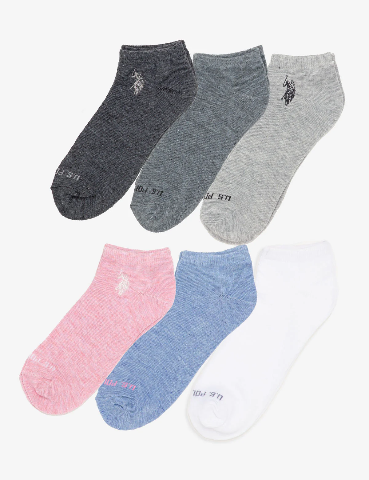 WOMENS 6PK ASSORTED SOLID LOW CUT SOCKS