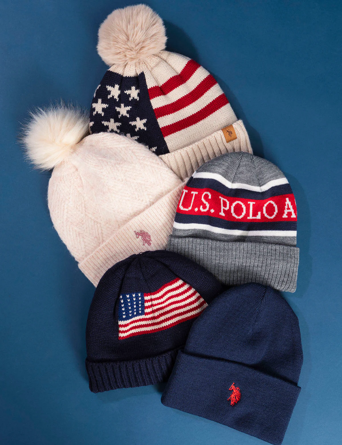 WOMENS POM POM MARLED BEANIE - Image 5