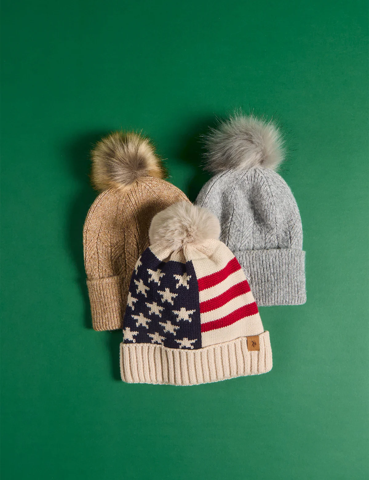 WOMENS POM POM MARLED BEANIE - Image 10
