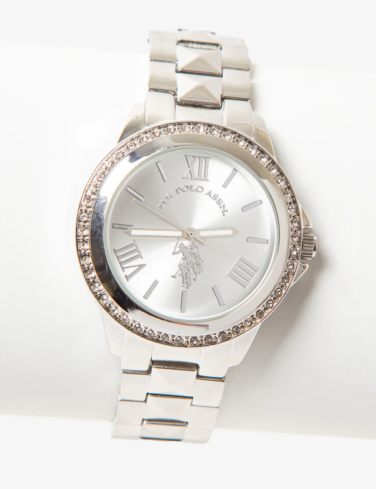 WOMENS SILVER FACE DIAMOND BRACELET WATCH