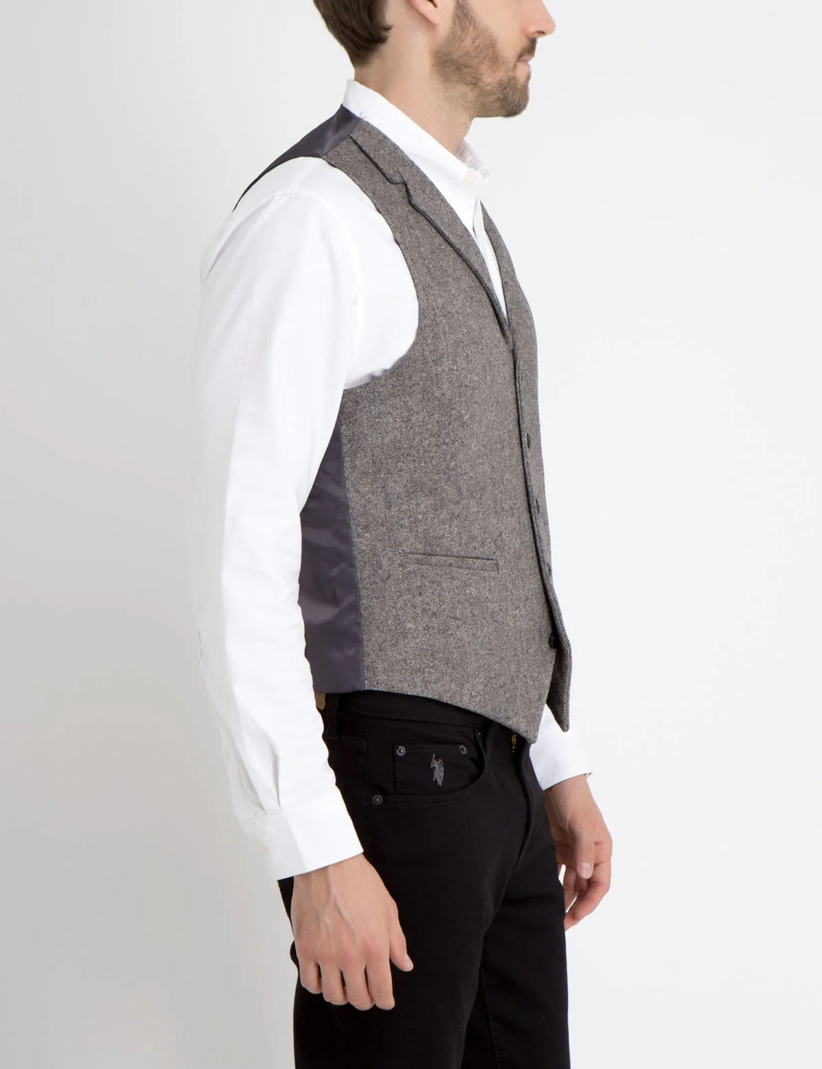 GREY WOOL SUIT VEST - Image 6