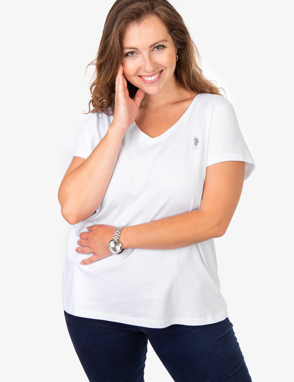 PLUS SIZE V-NECK T-SHIRT