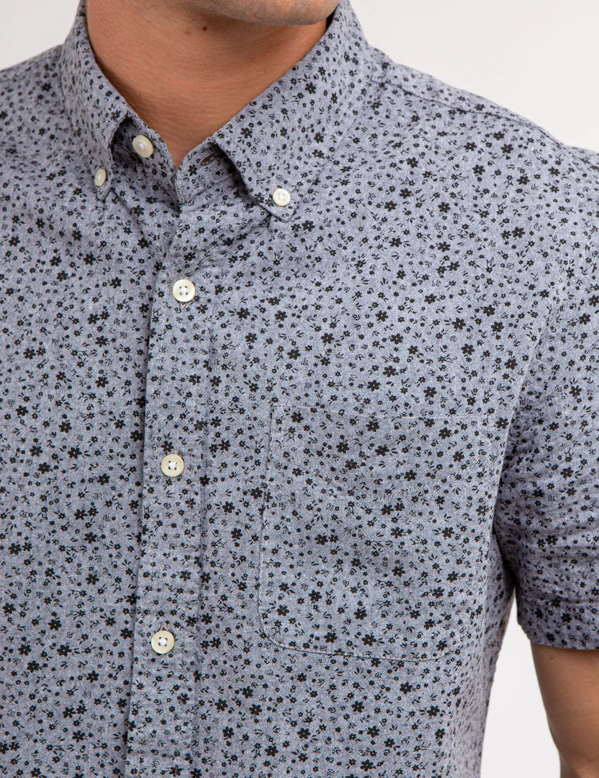 YARN DYE DISCHARGED PRINT SHORT SLEEVE SHIRT - Image 2
