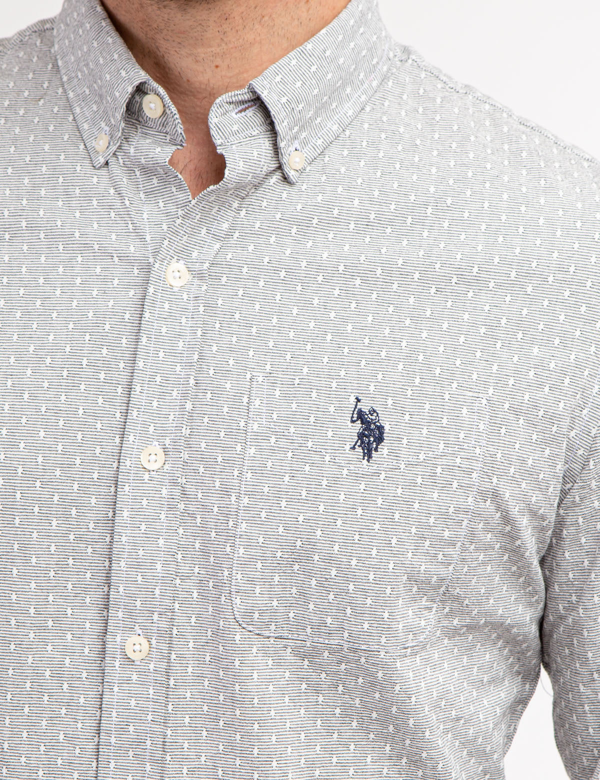 YARN DYE DOBBY PATTERN LONG SLEEVE SHIRT - Image 2
