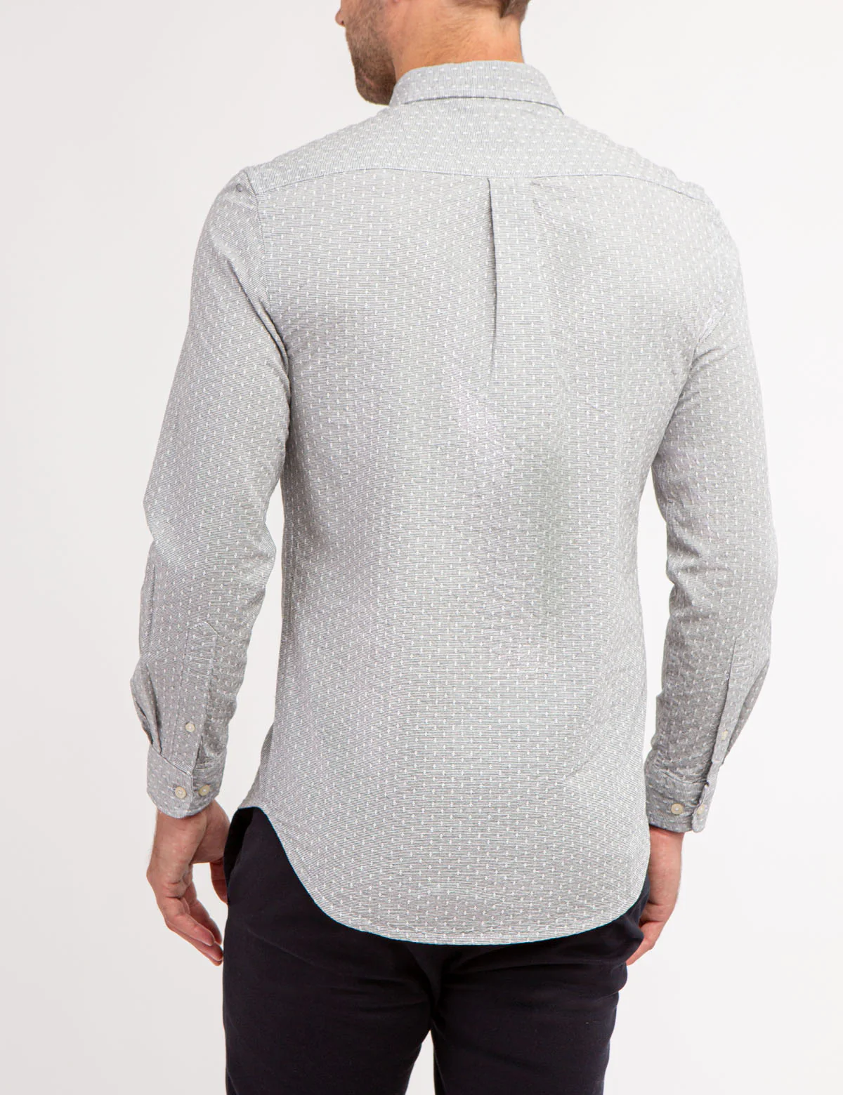 YARN DYE DOBBY PATTERN LONG SLEEVE SHIRT - Image 4