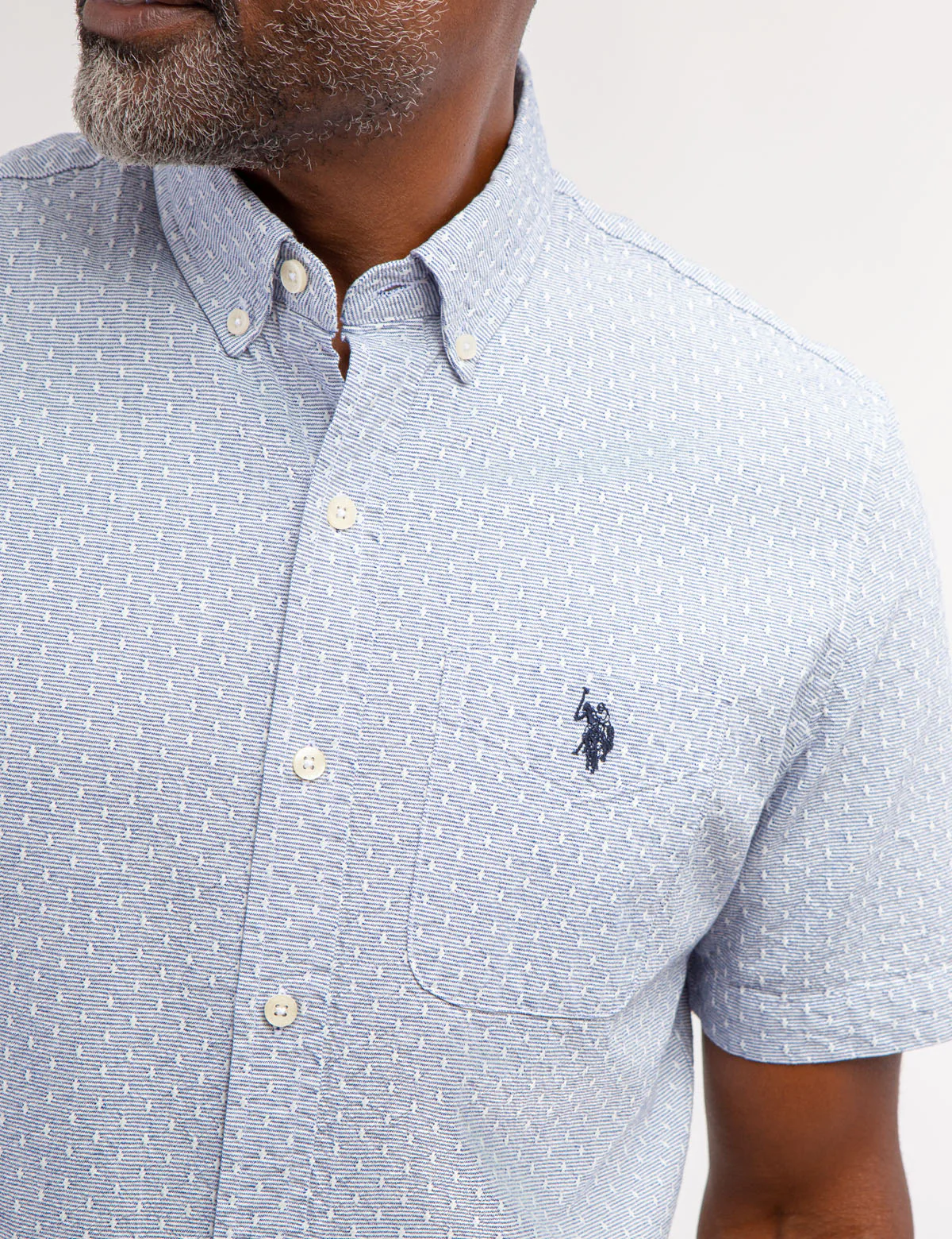 YARN DYE DOBBY PATTERN SHORT SLEEVE SHIRT - Image 2