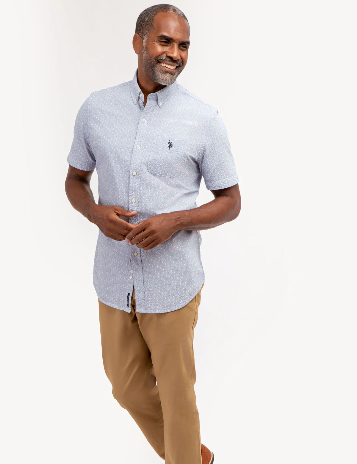 YARN DYE DOBBY PATTERN SHORT SLEEVE SHIRT - Image 3