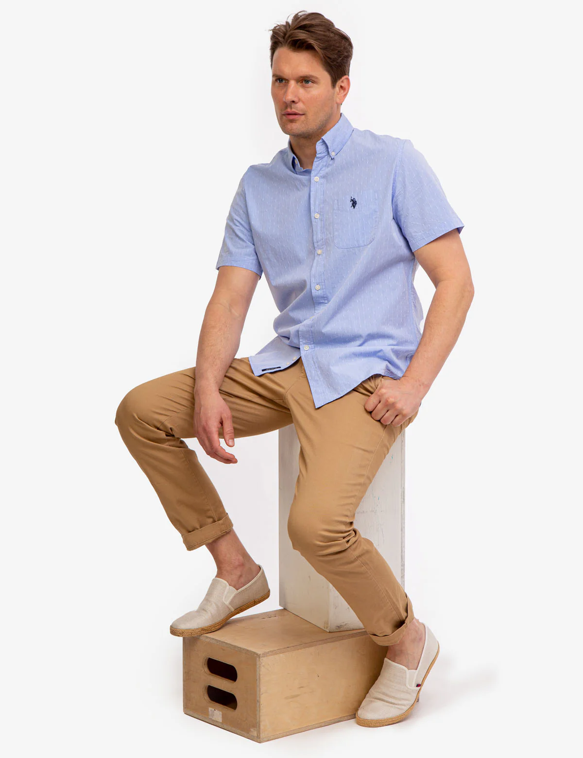 YARN DYE DOBBY SHORT SLEEVE SHIRT - Image 3