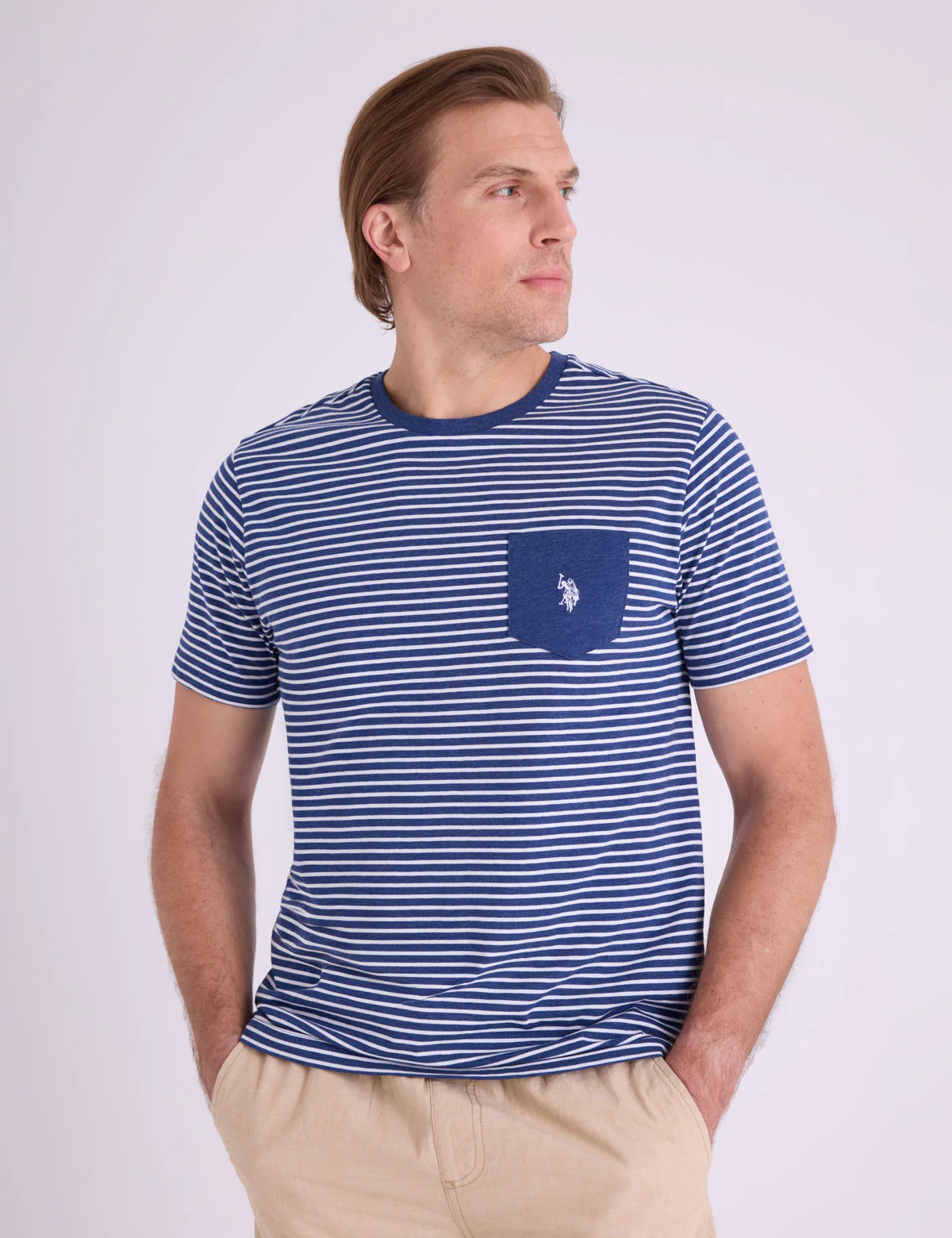 YARN DYE JERSEY STRIPE T-SHIRT WITH CHEST POCKET - Image 5