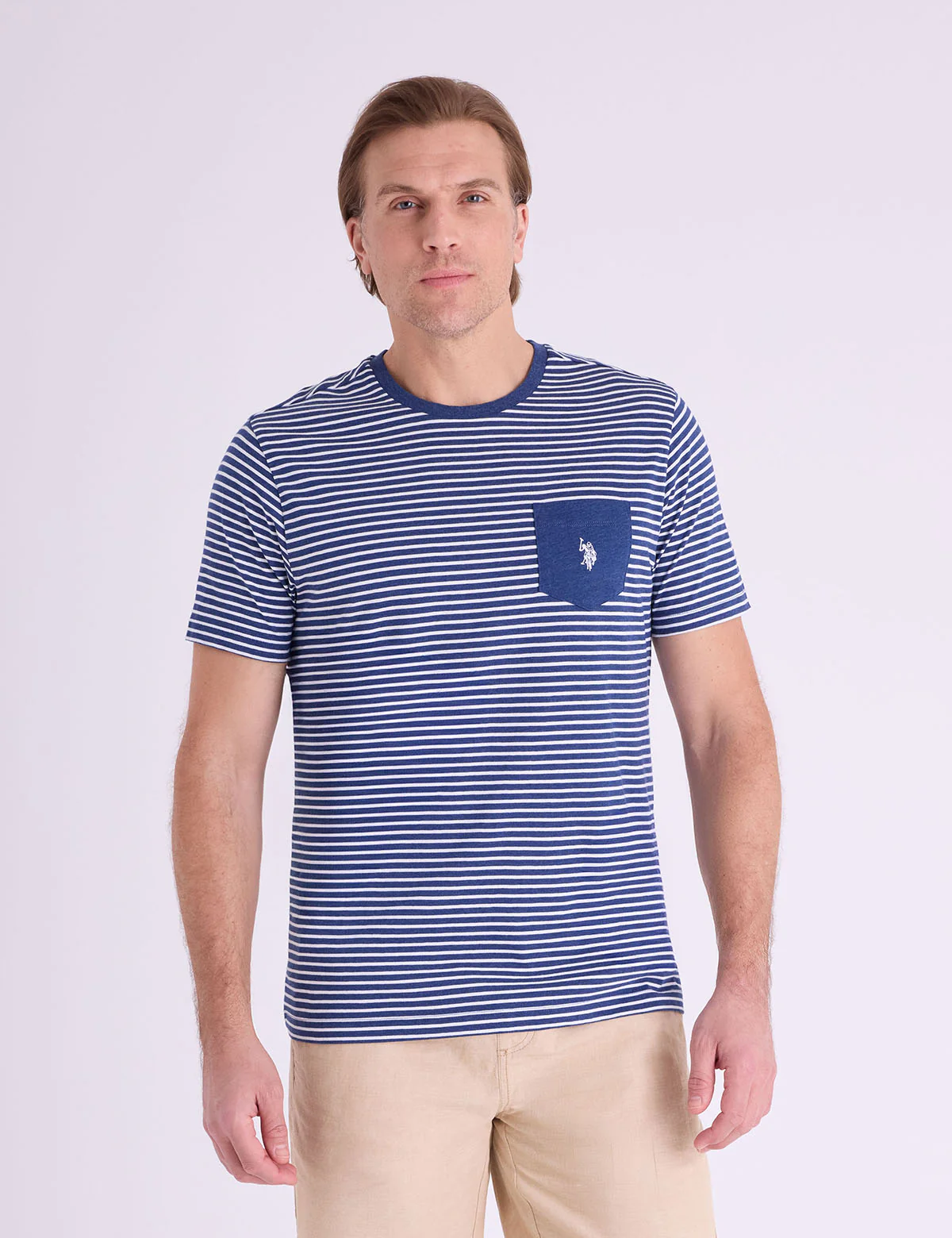YARN DYE JERSEY STRIPE T-SHIRT WITH CHEST POCKET - Image 6