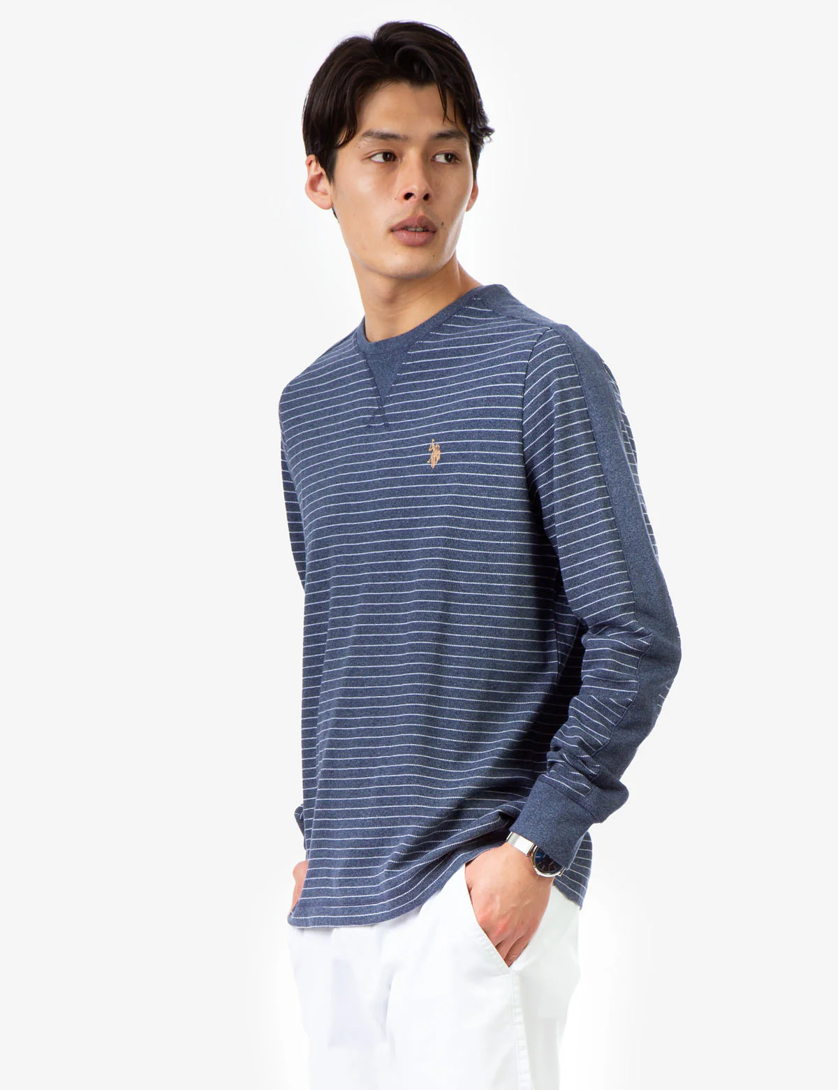 YARN DYE LONG SLEEVE PIQUE PULL OVER - Image 10