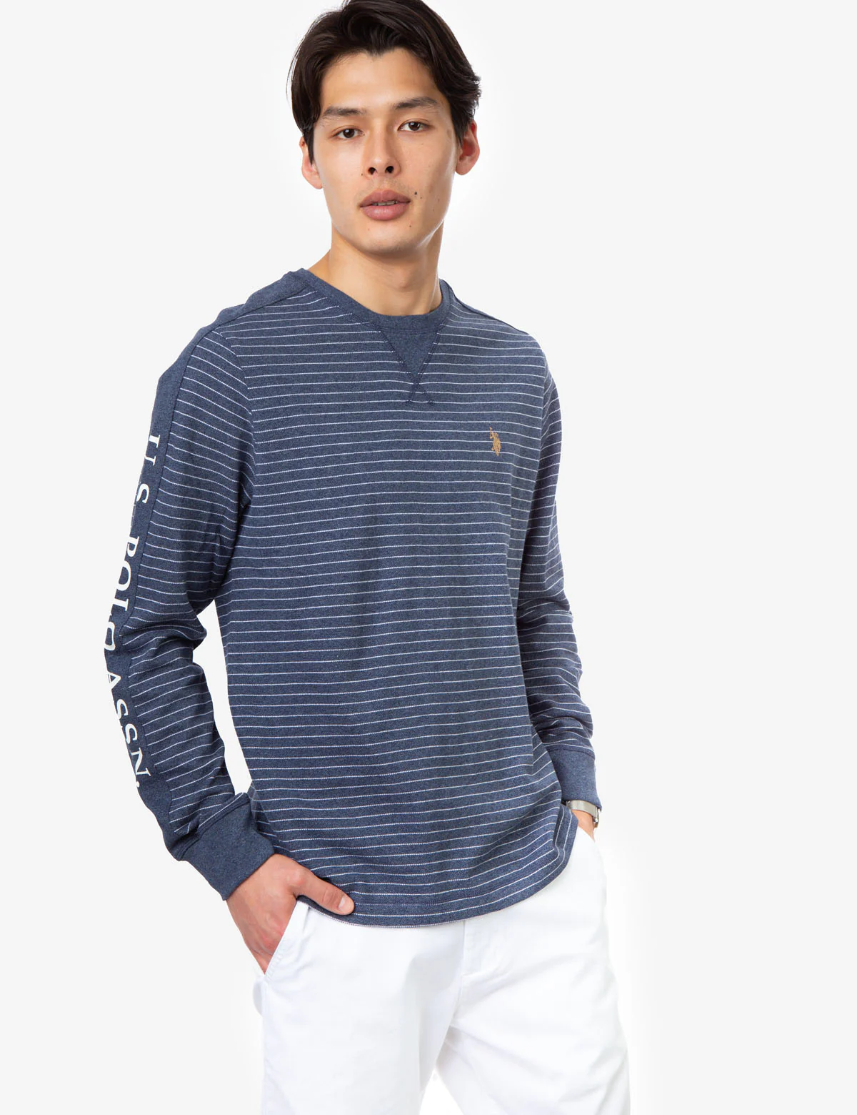 YARN DYE LONG SLEEVE PIQUE PULL OVER - Image 6