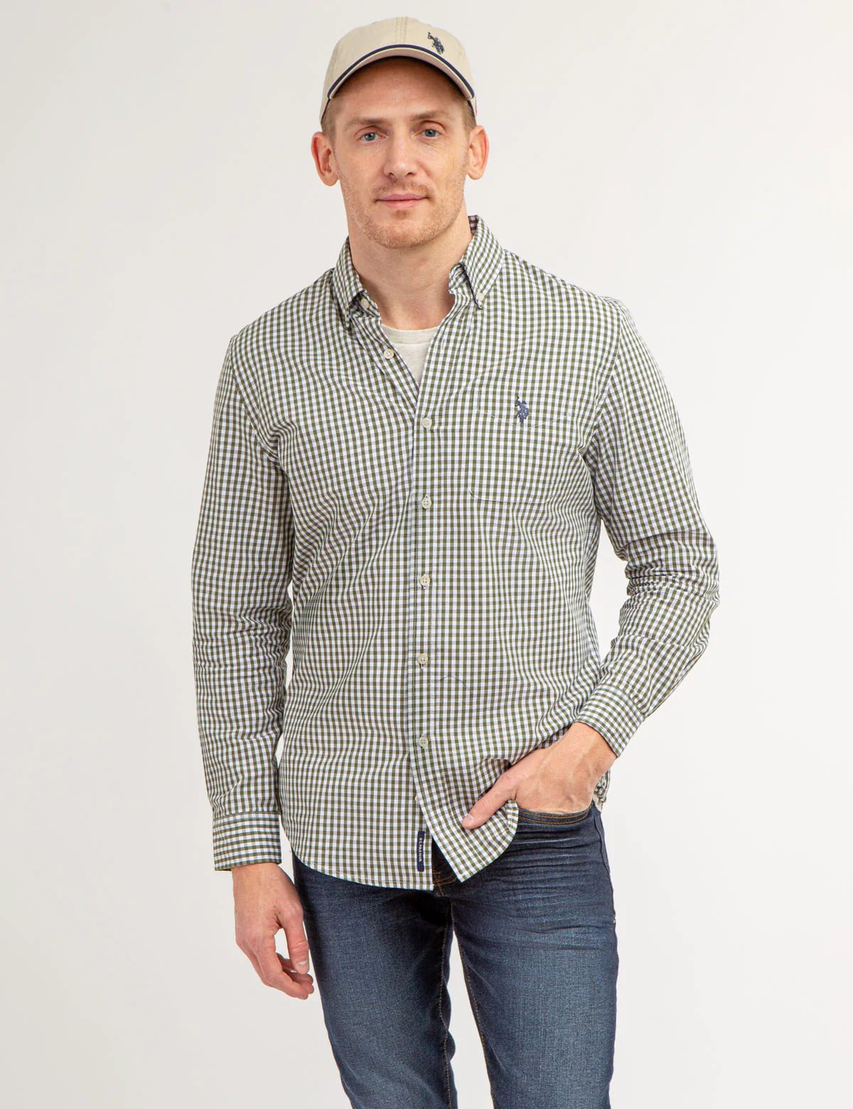 YARN DYE PEACHED POPLIN GINGHAM SHIRT - Image 5