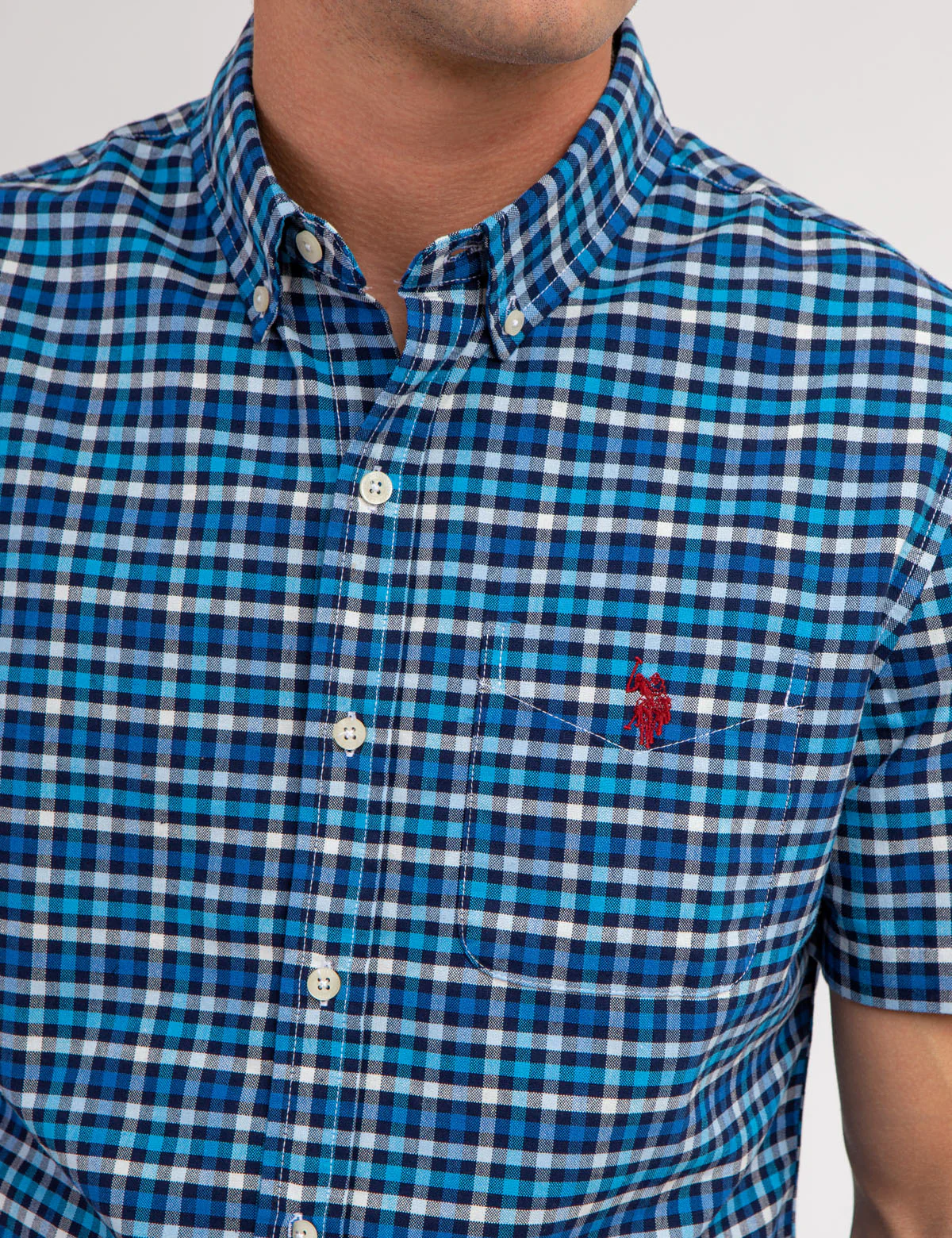 YARN DYE PLAID SHORT SLEEVE OXFORD SHIRT - Image 2