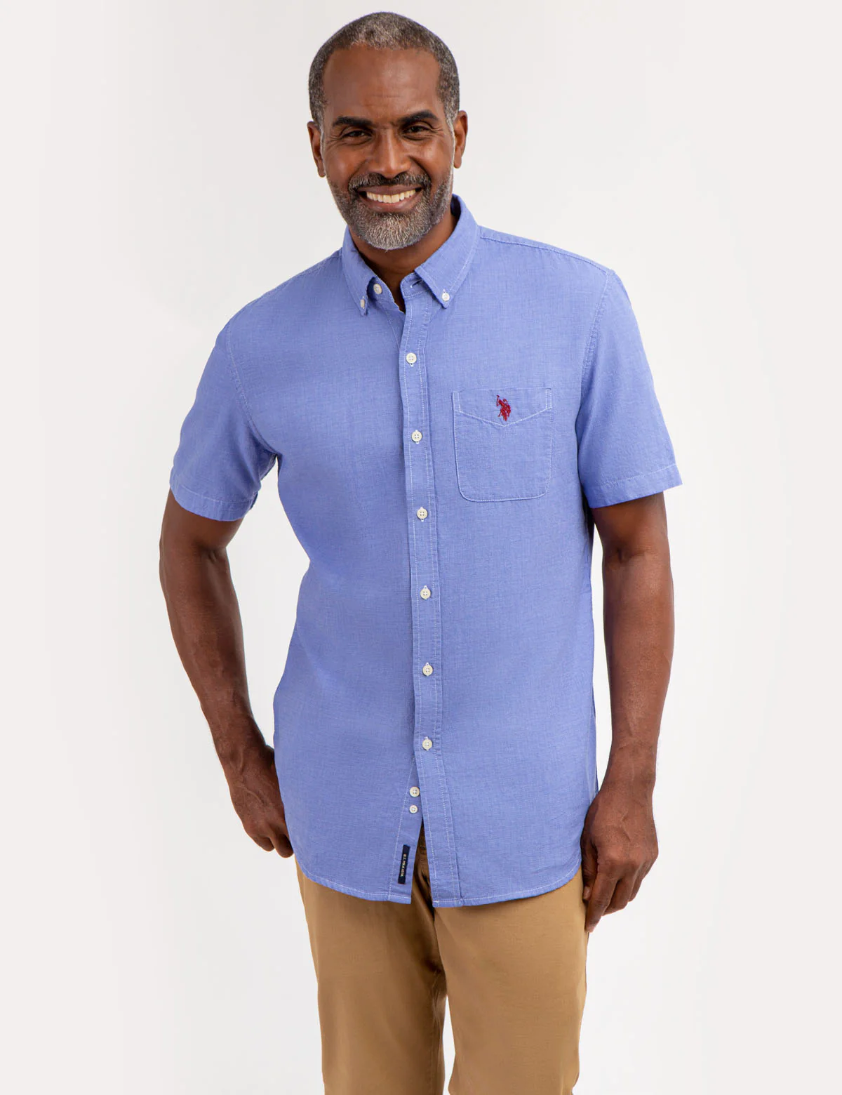 YARN DYE SQUARE WEAVE SHORT SLEEVE SHIRT