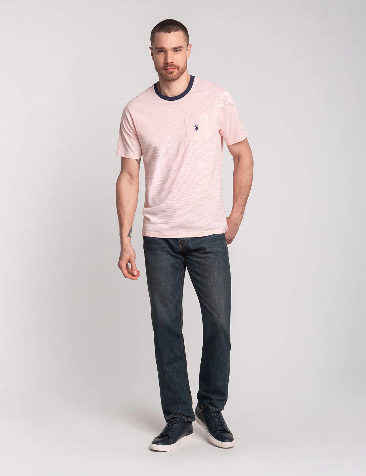 YARN DYE STRIPE JERSEY T-SHIRT WITH POCKET - Image 9