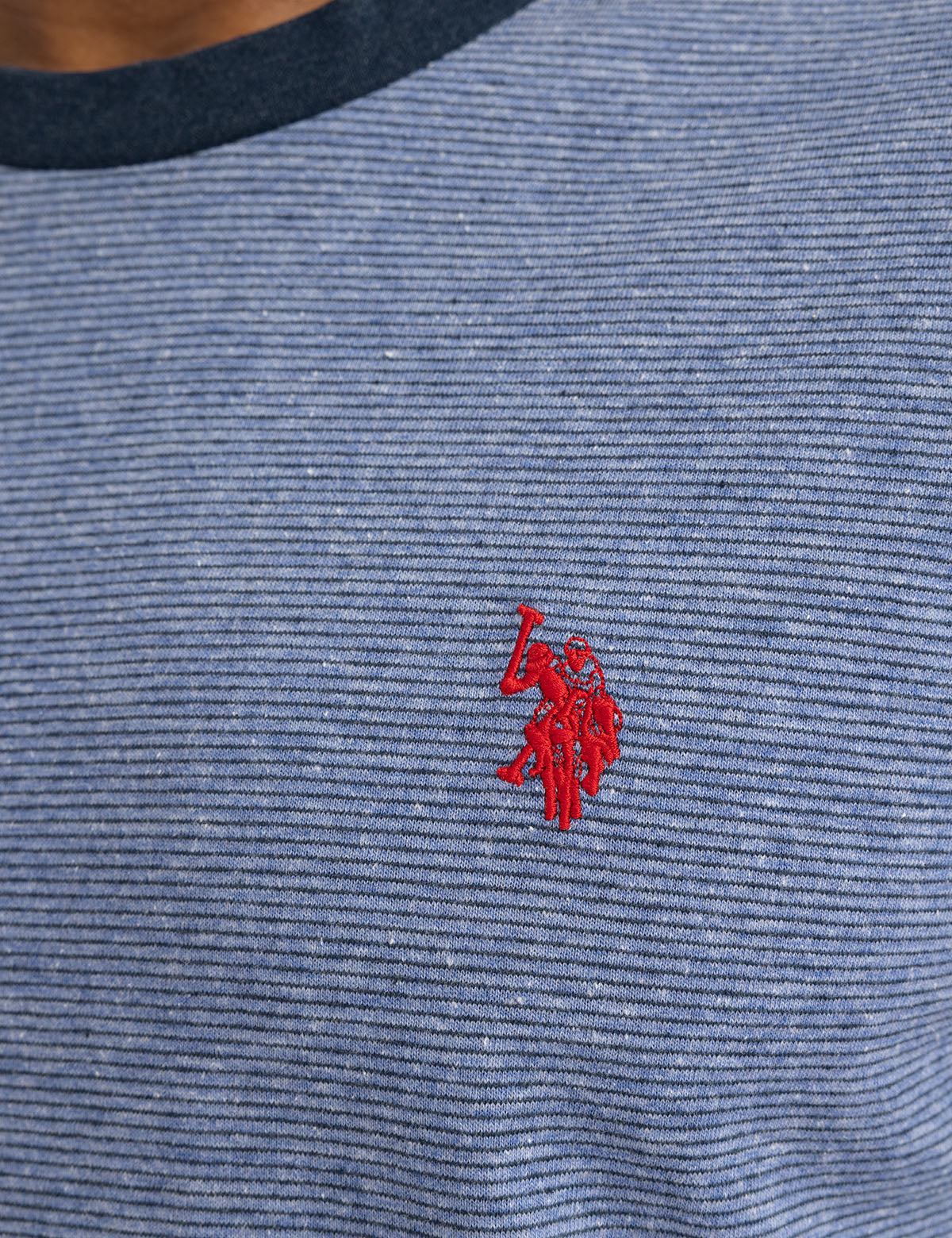 YARN DYE STRIPE PEACHED JERSEY T-SHIRT - Image 3