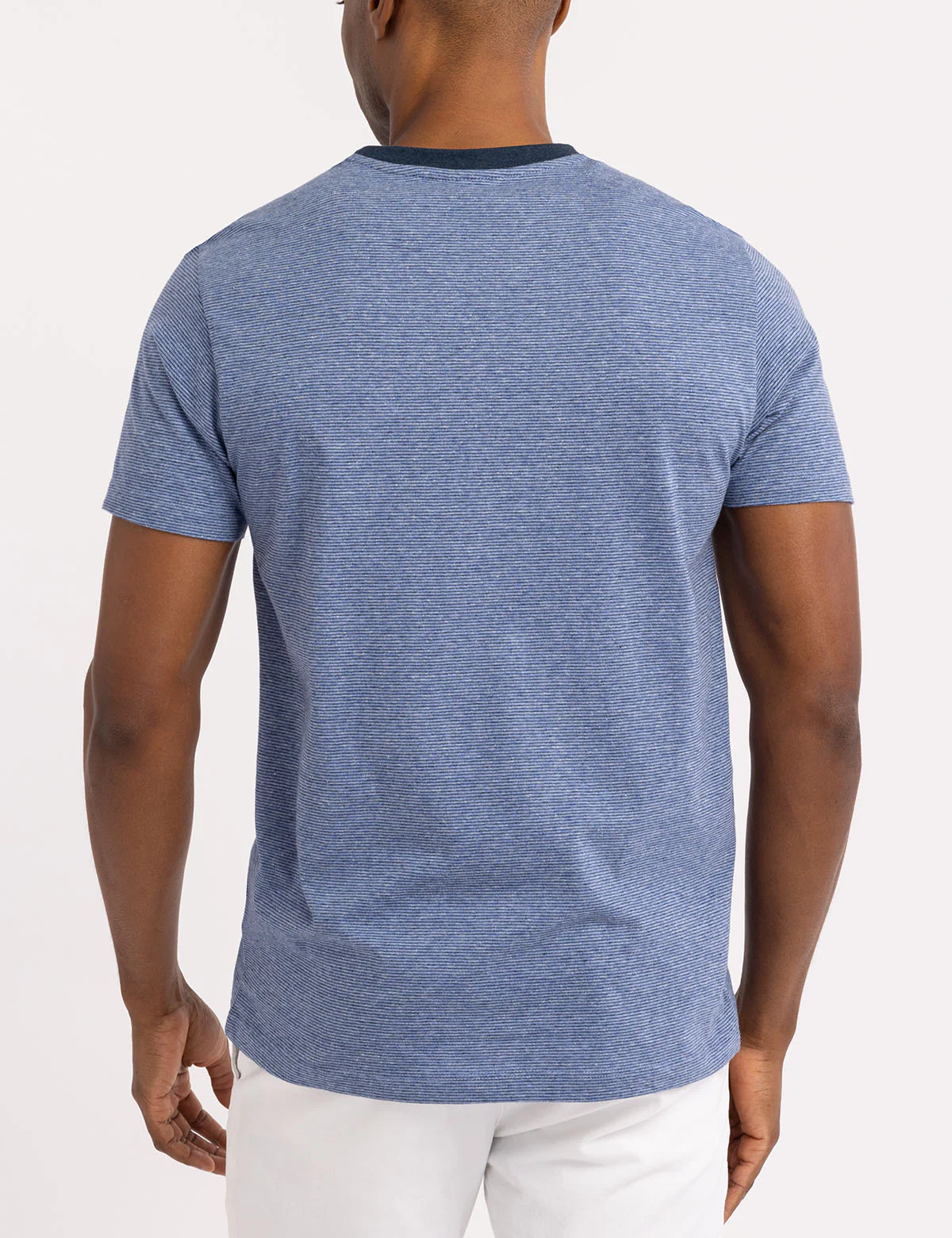 YARN DYE STRIPE PEACHED JERSEY T-SHIRT - Image 4