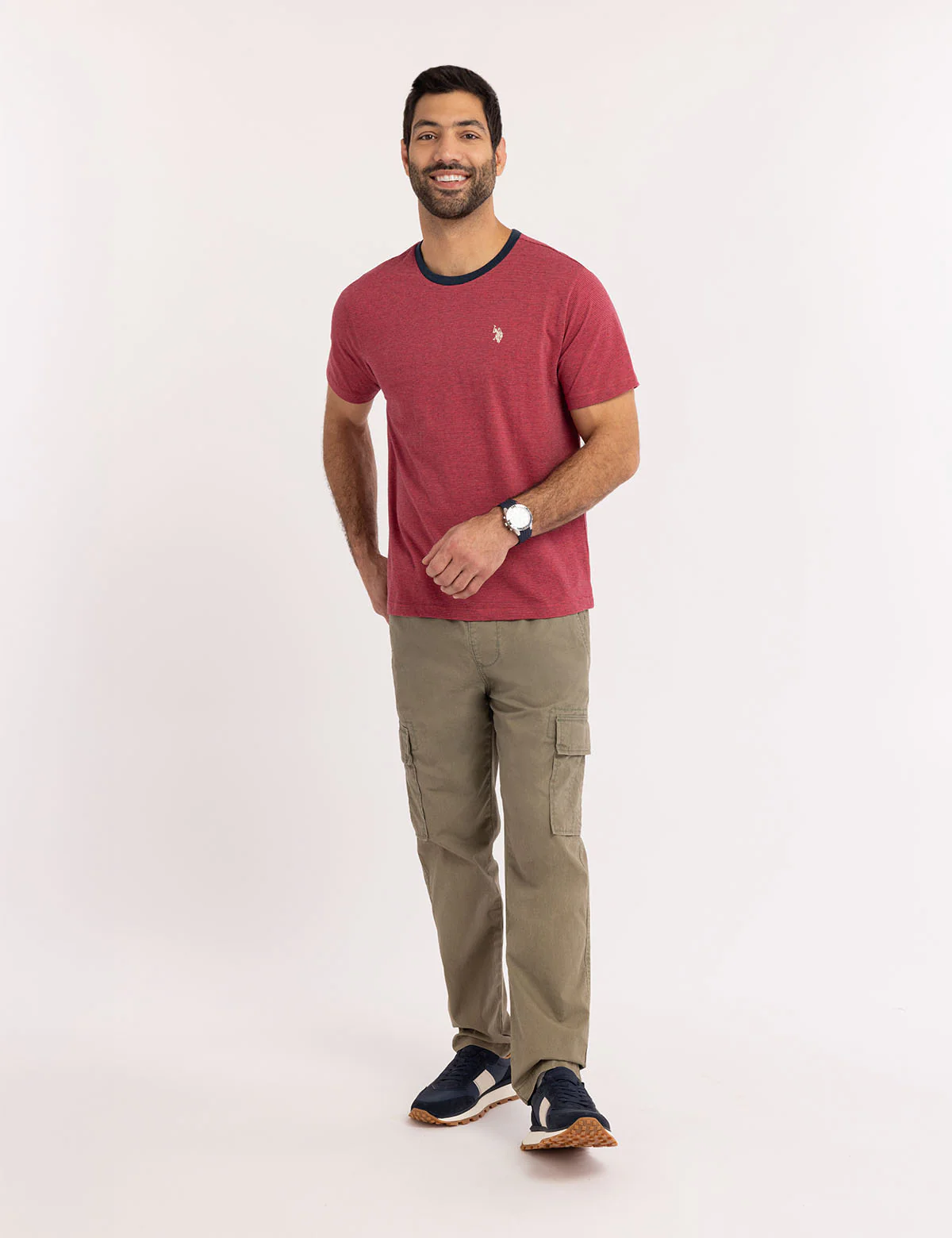 YARN DYE STRIPE PEACHED JERSEY T-SHIRT - Image 9