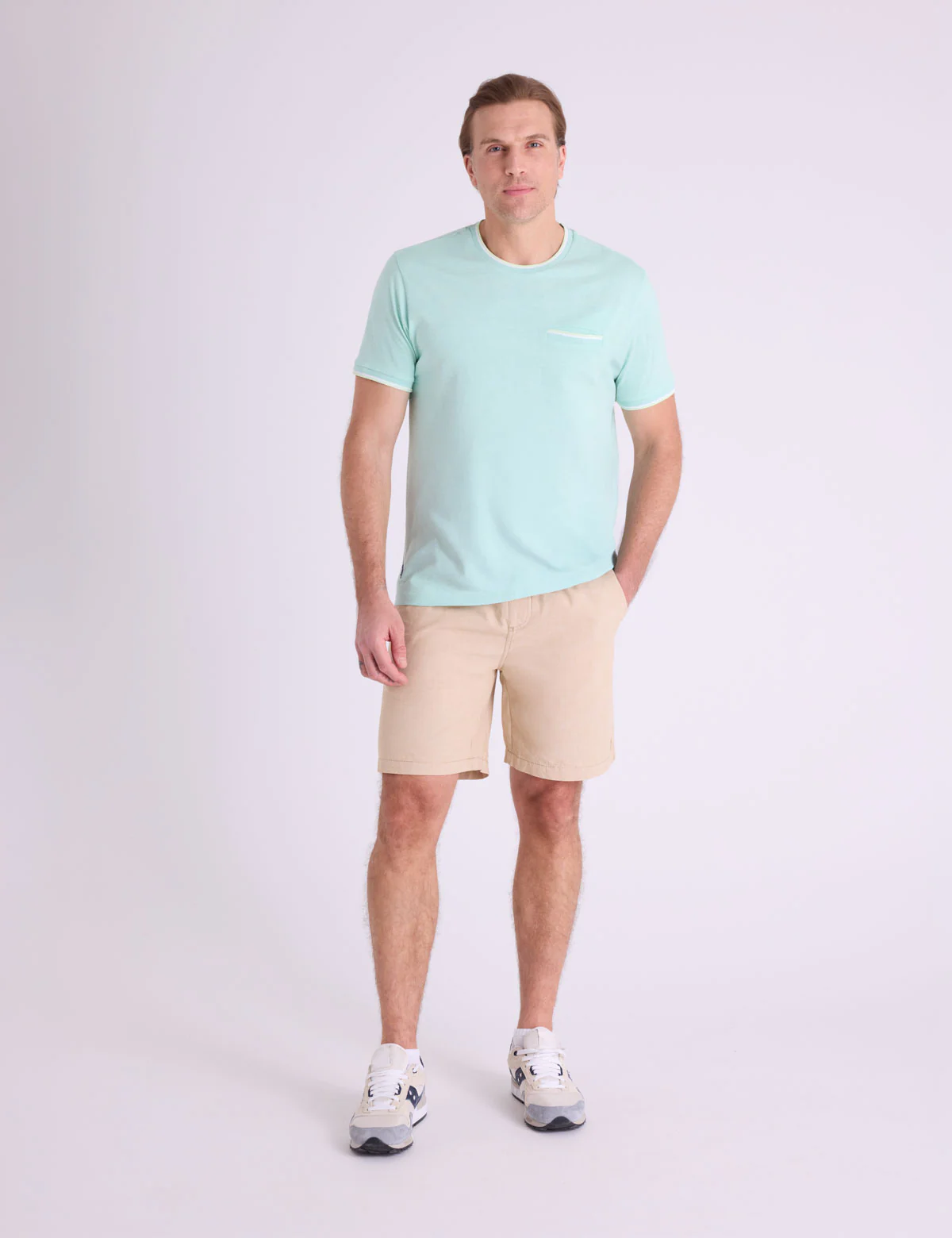 YARN DYE TIPPED T-SHIRT WITH CHEST POCKET - Image 8