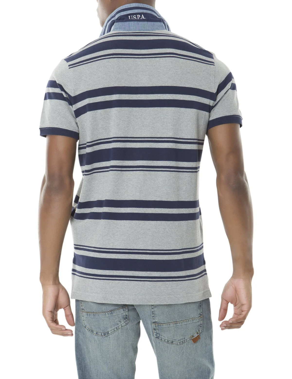YARN DYED PIQUE PATCH STRIPE POLO SHIRT - Image 3