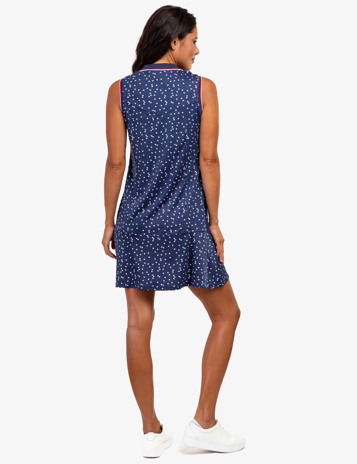 ZIP UP FLOUNCE PRINTED POLO DRESS - Image 4