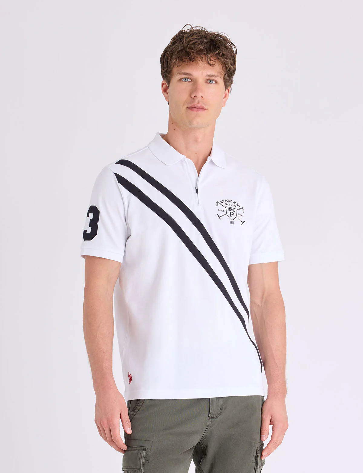 ZIPPER PLACKET SASH MALLET PIQUE POLO SHIRT